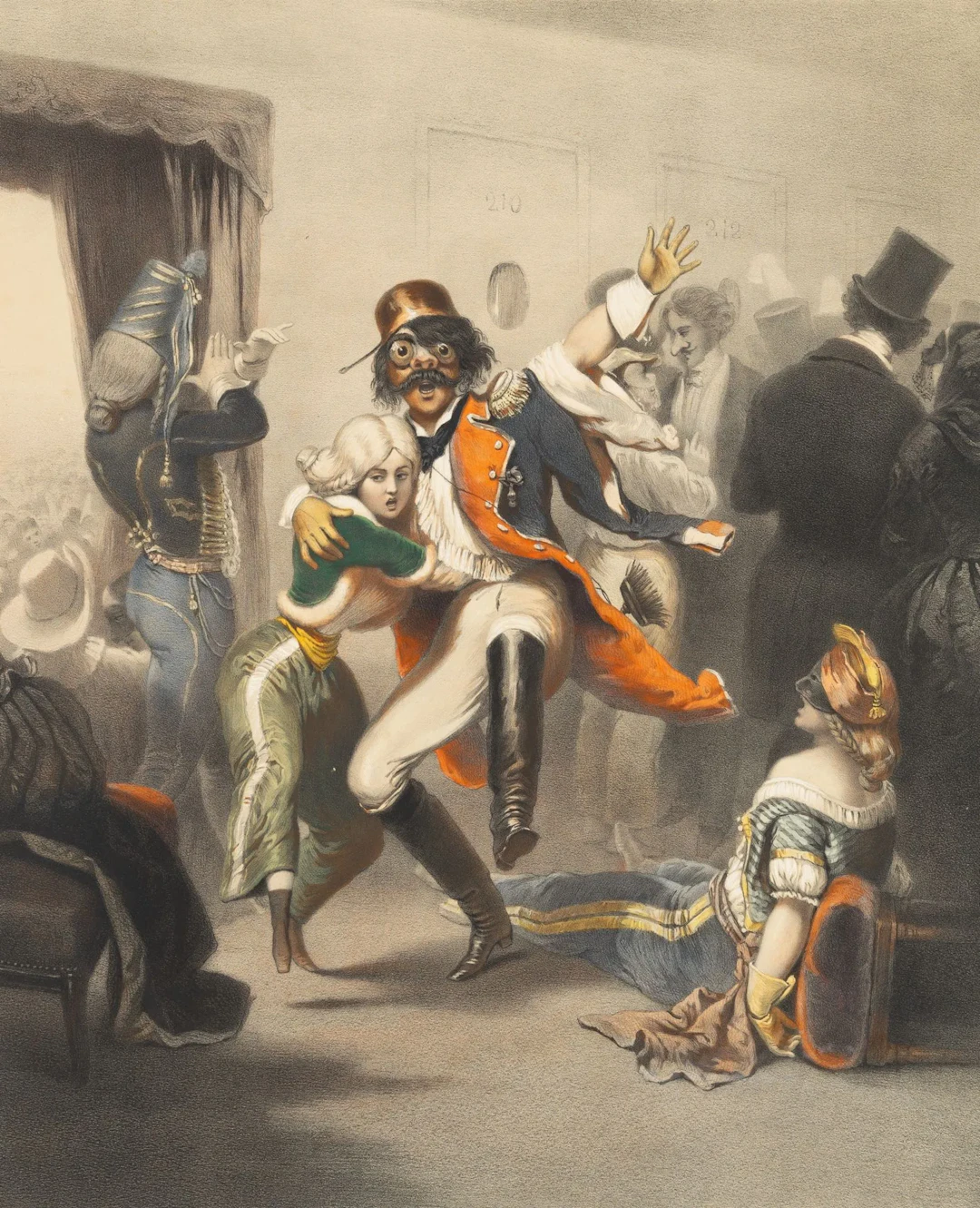 C. THIELLEY (*1811) after GUÉRARD (*1734), Corridor of the Opera House