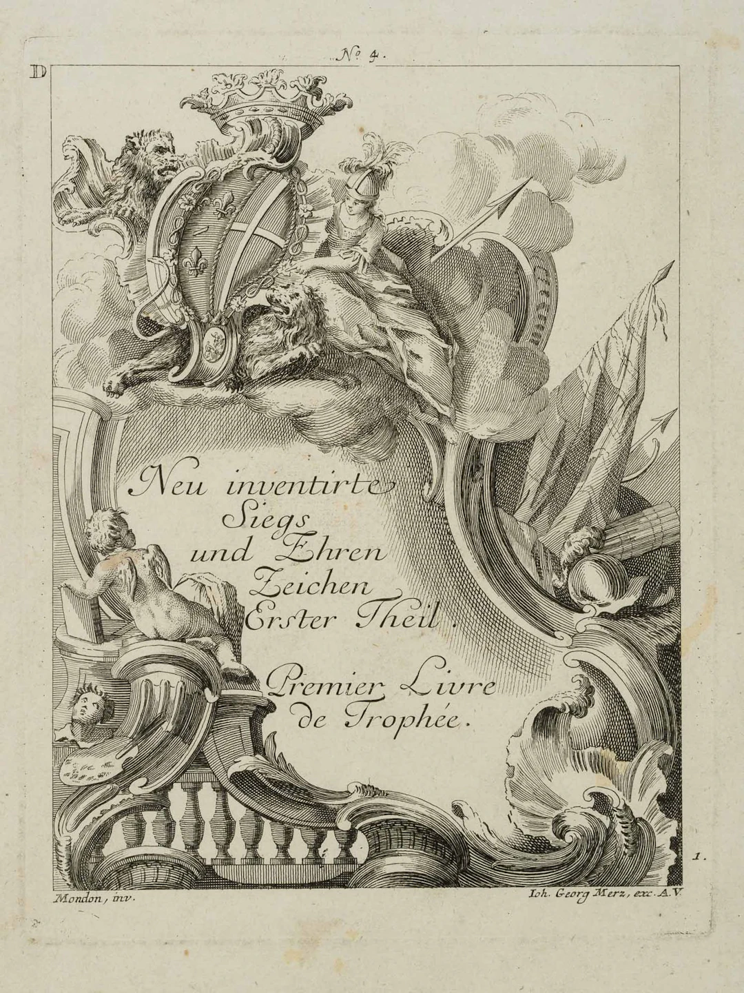 J. MERZ (*1712) after MONDON (18th century), Symbols of Victory and