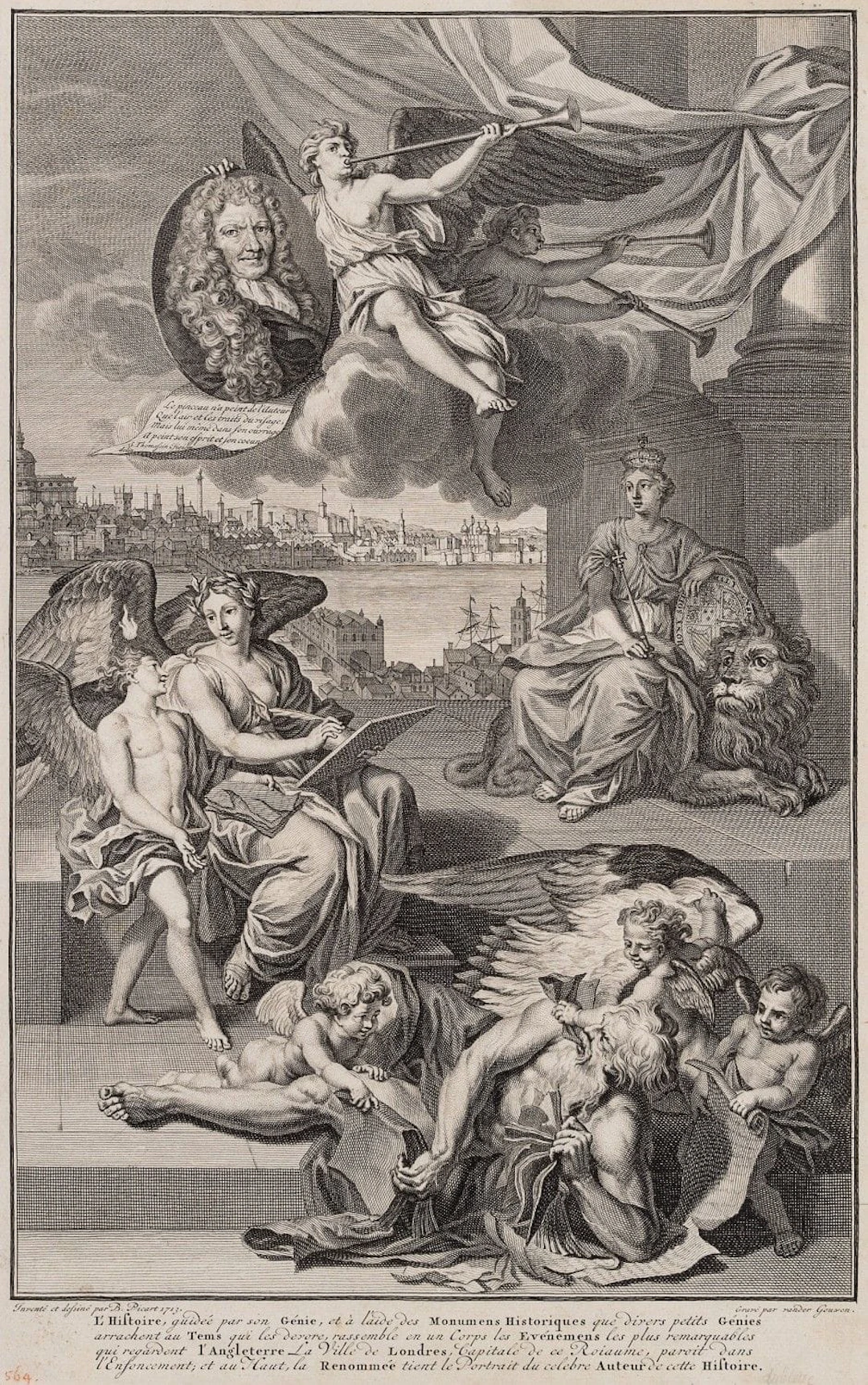 G. GOUWEN (17th), An Allegory of the City of London, 1713, copper