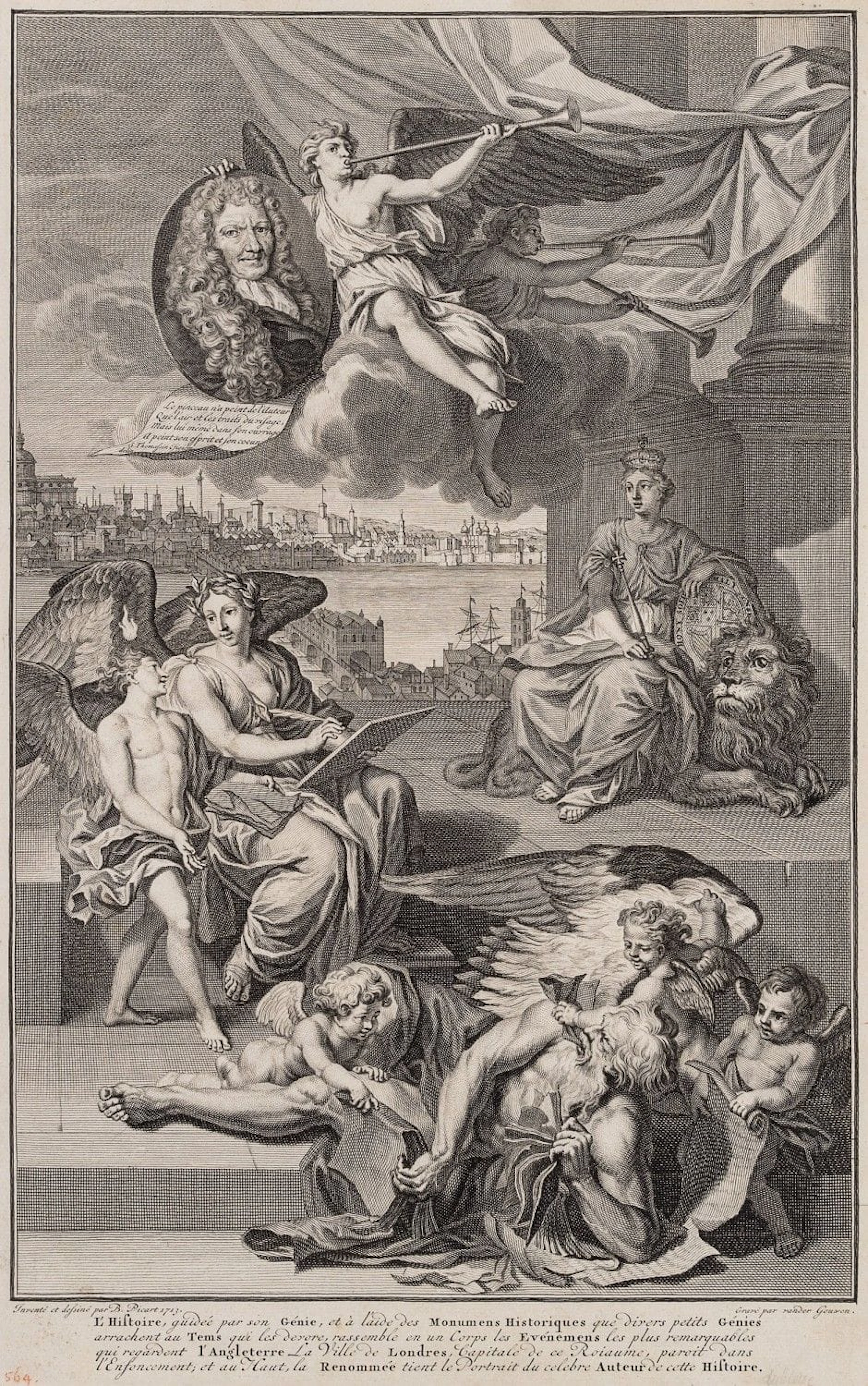 G. GOUWEN (17th), An Allegory of the City of London, 1713, copper