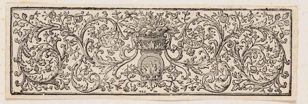 Unknown (18th century), Book decoration. Decorative strip with flowers