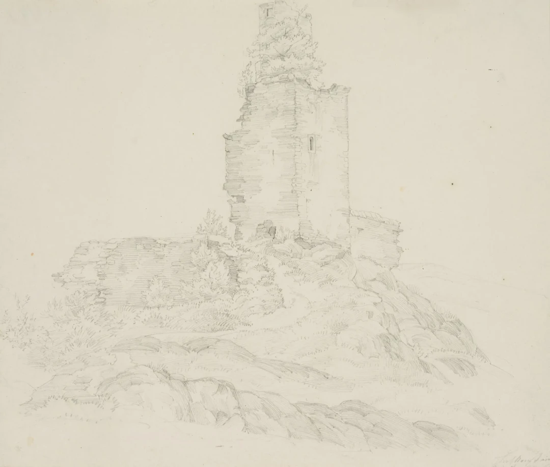 J. MAURER (1826–1887), Tower of Falkenstein Castle in the Taunus