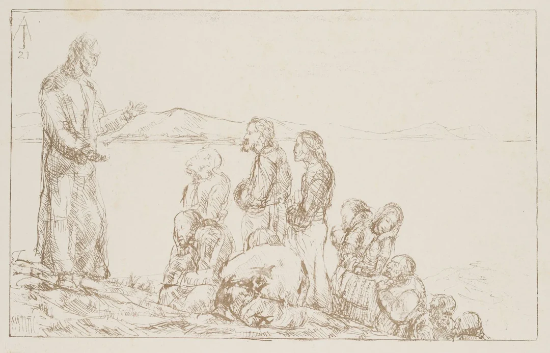 A. JUTZ (1887–1945), The Sermon on the Mount I, 1921, Lithograph Adolf