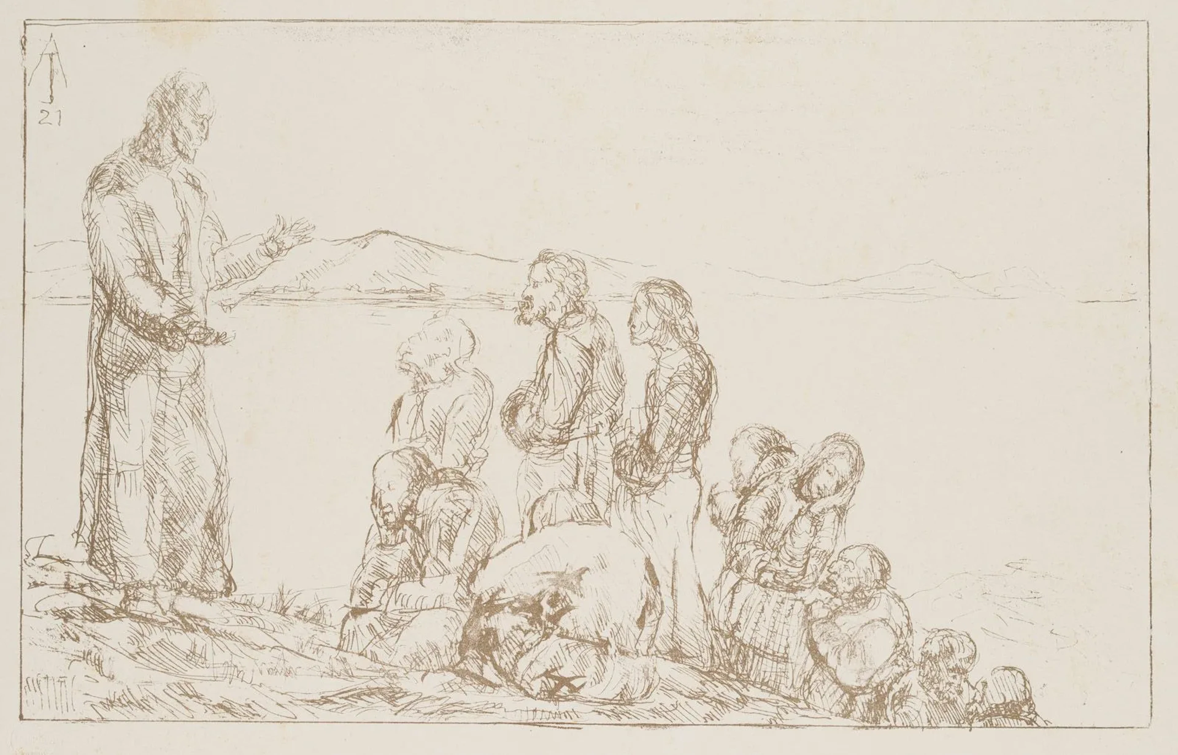 A. JUTZ (1887–1945), The Sermon on the Mount I, 1921, Lithograph Adolf