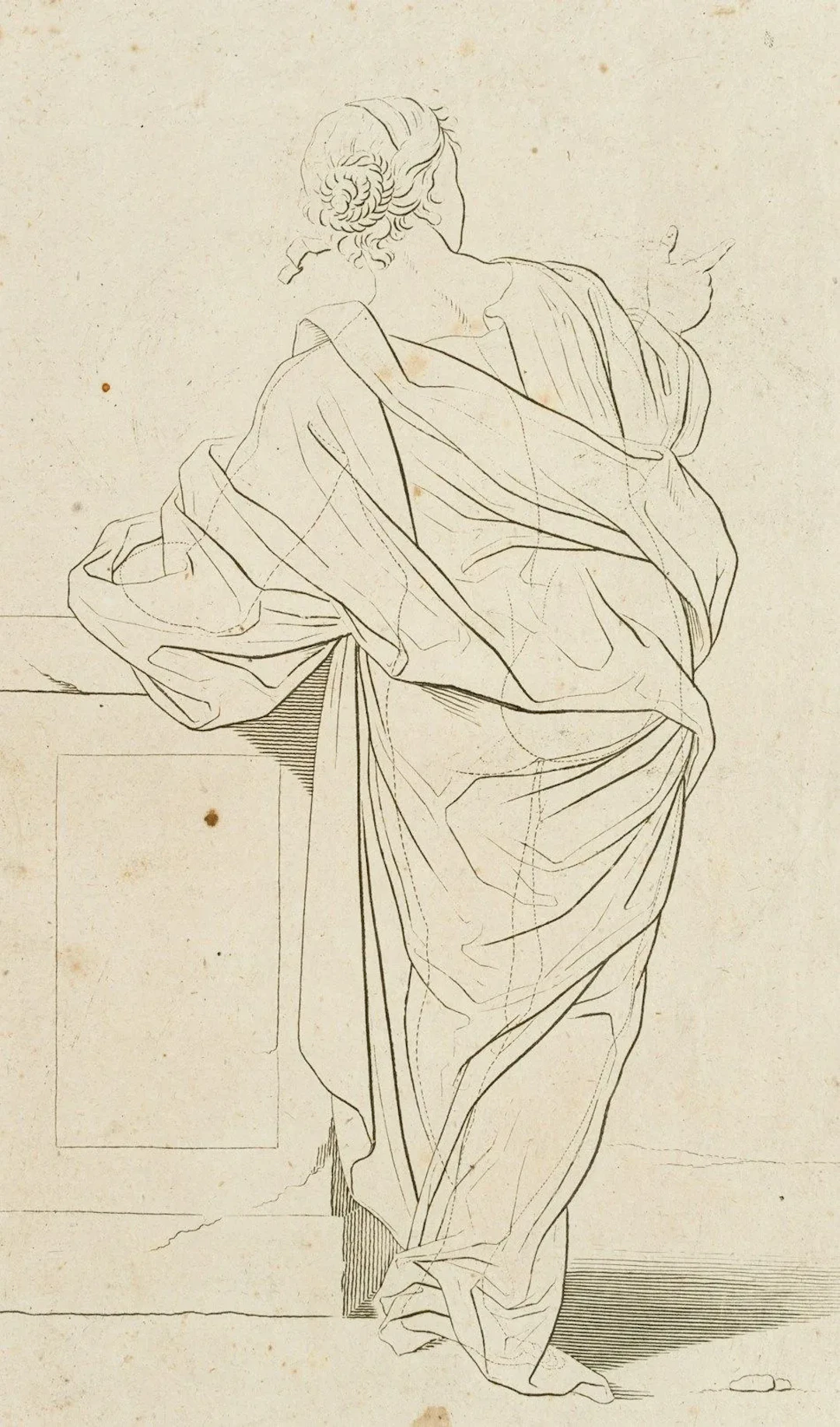 After PREISSLER (*1700), Lady in antique drapery, Etching After Georg