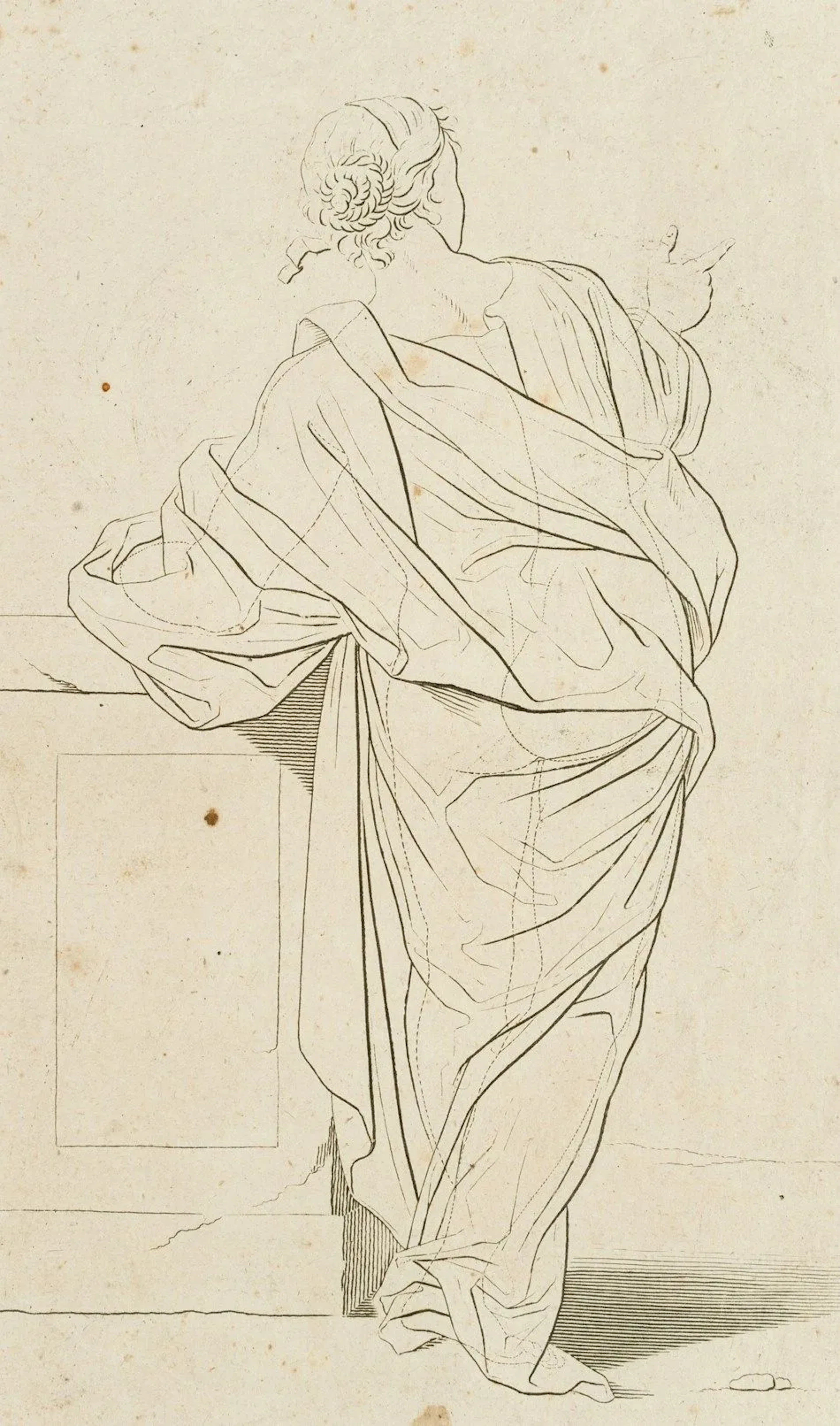 After PREISSLER (*1700), Lady in antique drapery, Etching After Georg