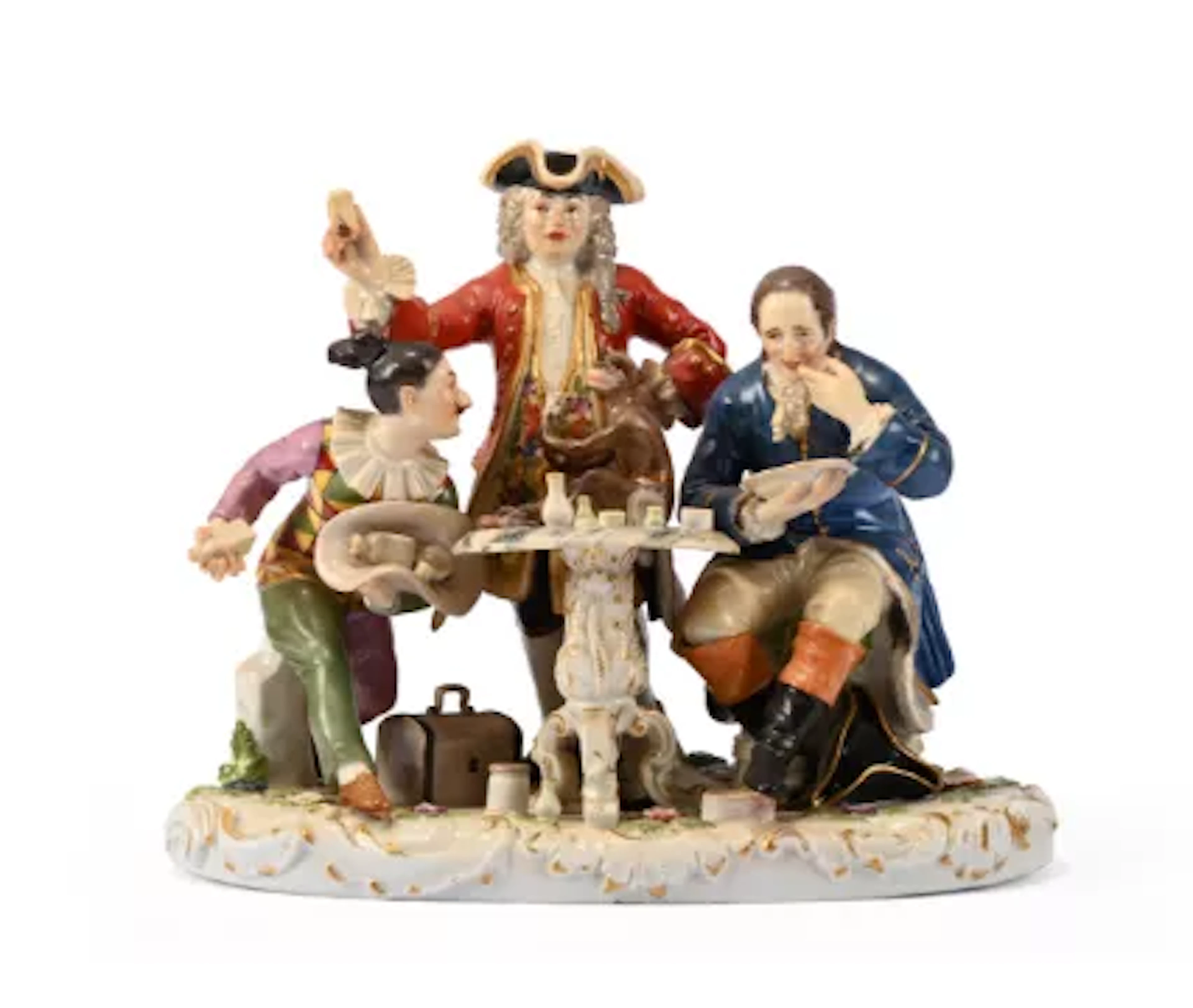 A MEISSEN FIGURAL GROUP OF THE DENTIST, AFTER J.J. KANDLER, LATE 19TH CENTURY