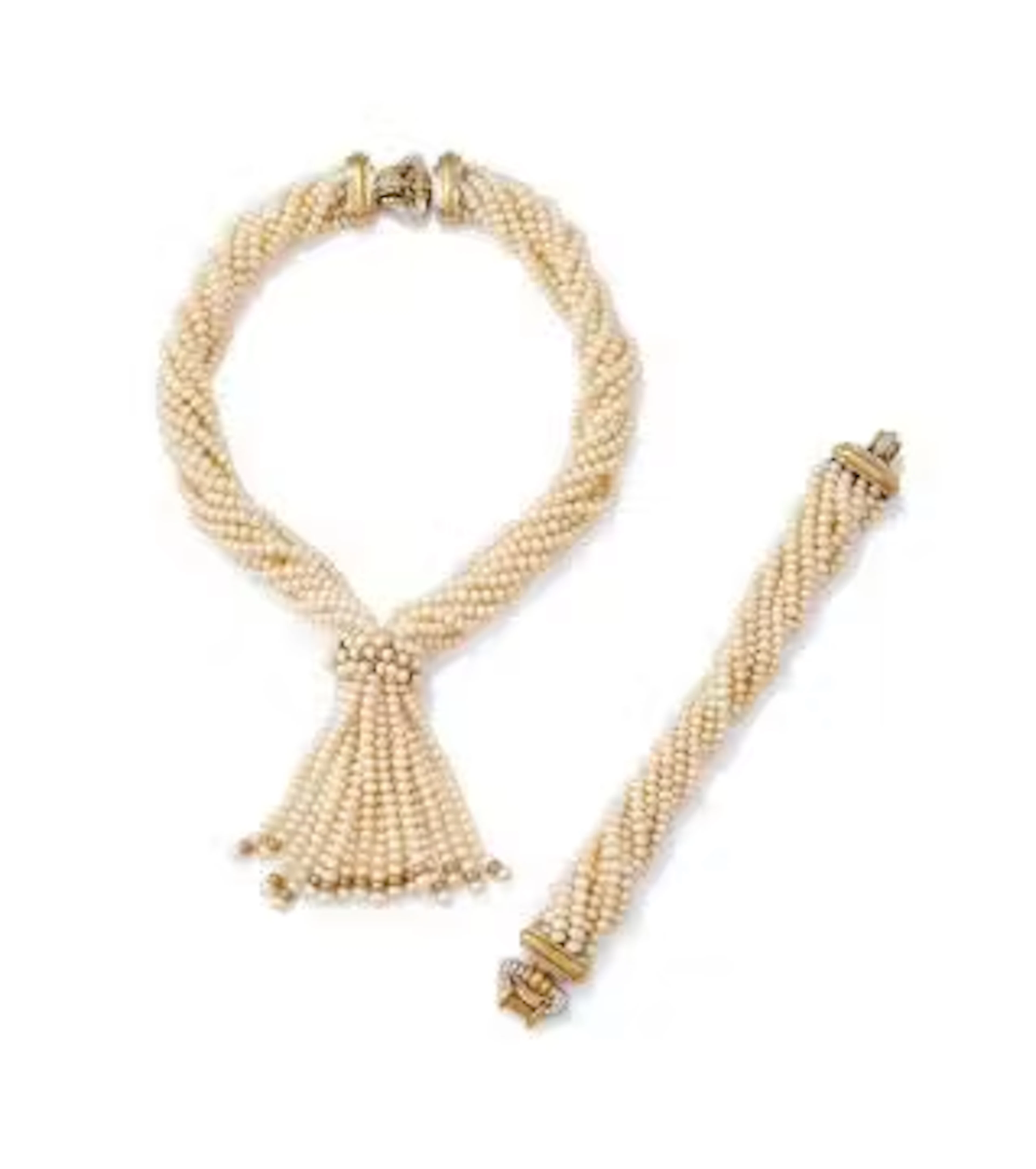 ANNABEL JONES, A FRESHWATER CULTURED PEARL AND DIAMOND TORSADE NECKLACE