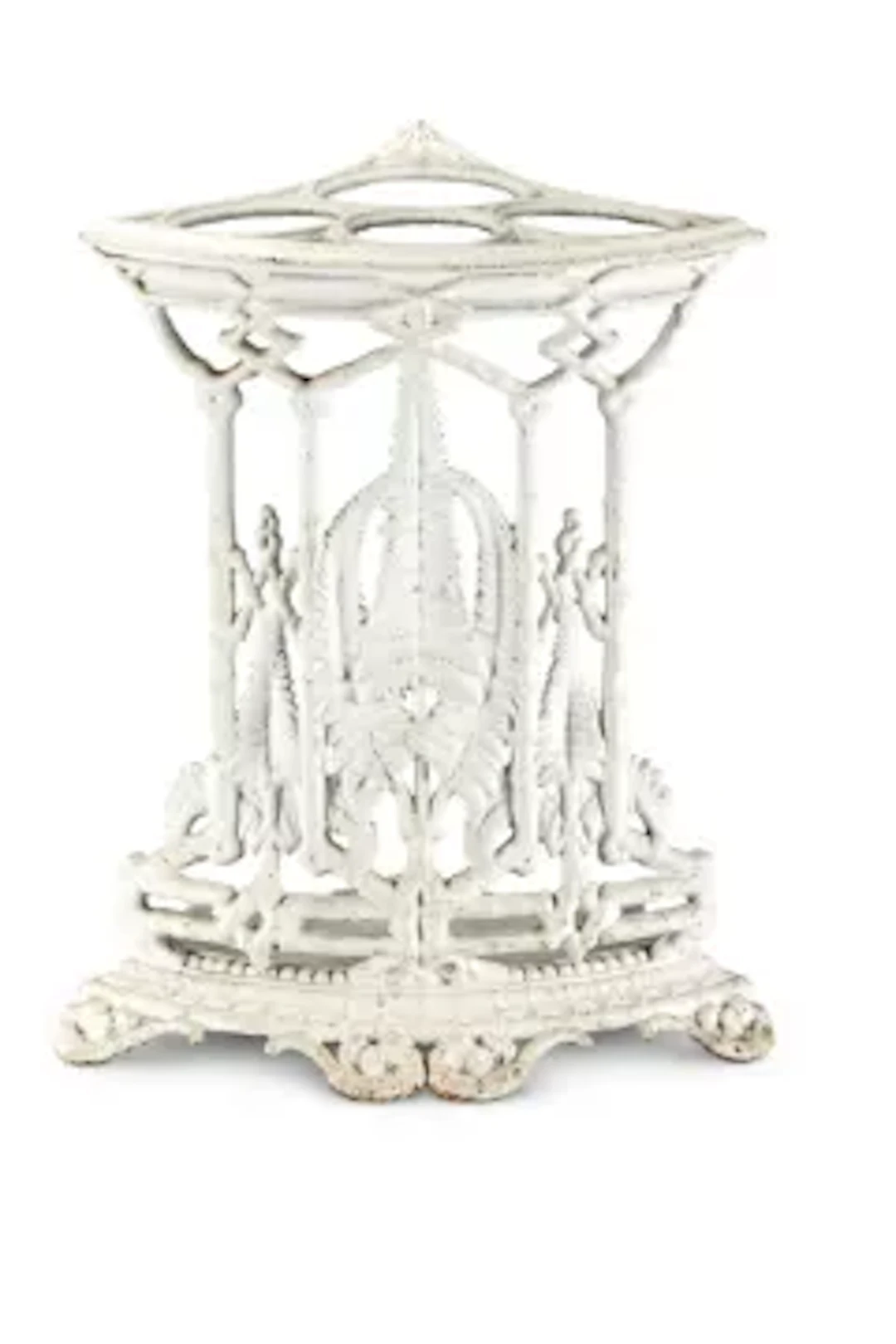 A VICTORIAN CAST IRON CORNER STICKSTAND, ALMOST CERTAINLY BY COALBROOKDALE