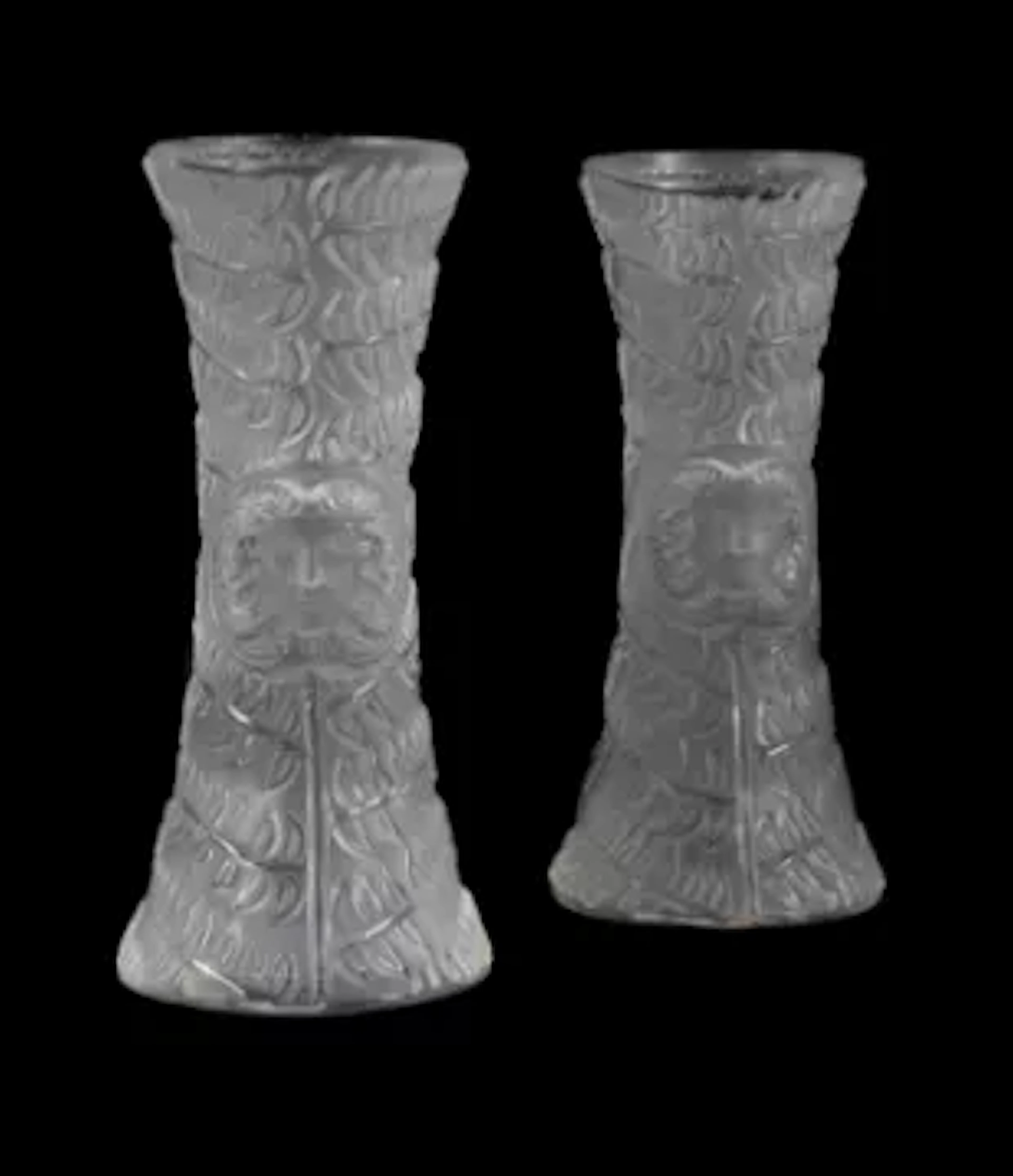 LALIQUE, PAIR OF 'PSYCHE' VASES, DESIGNED 2001, 21ST CENTURY