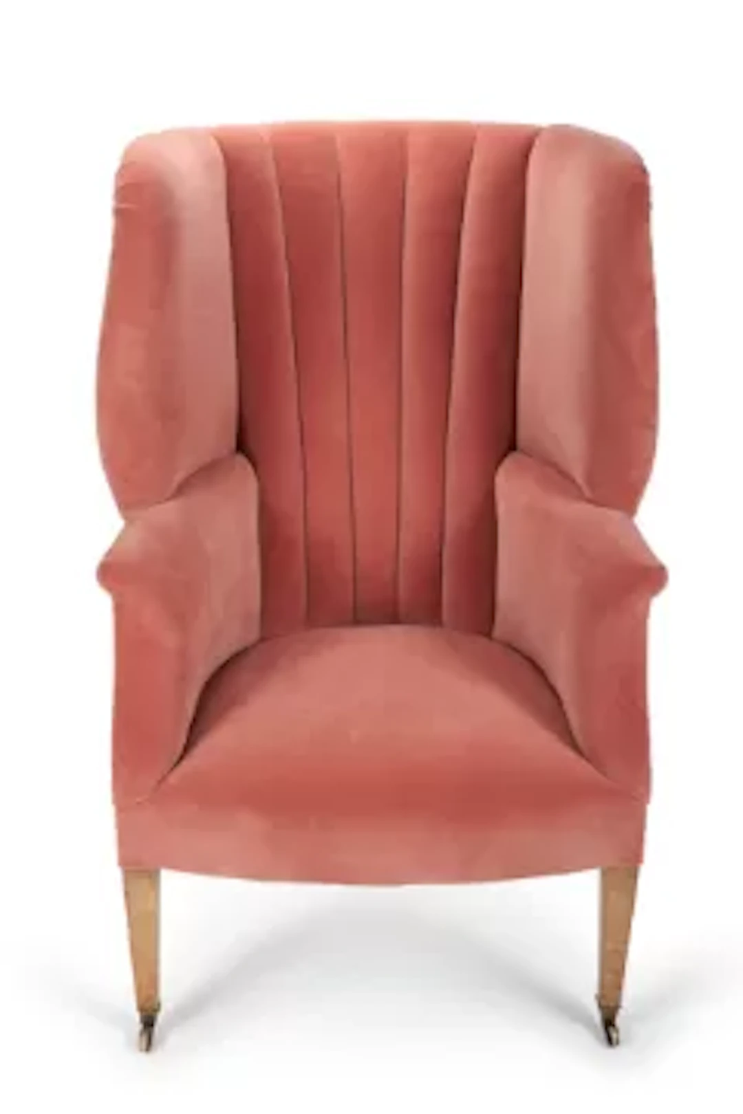 A GEORGE III MAHOGANY WING ARMCHAIR, EARLY 19TH CENTURY