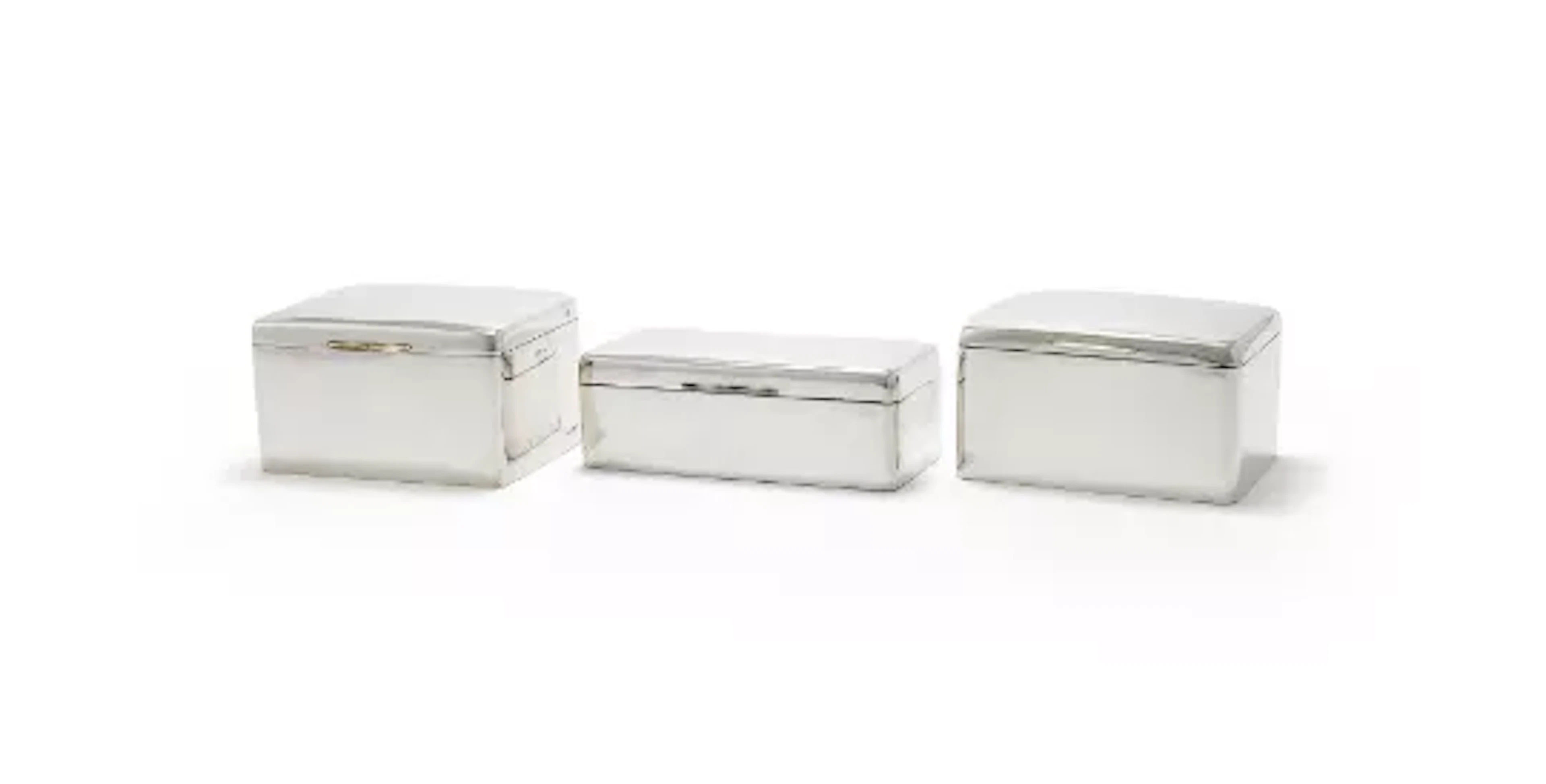THREE SILVER MOUNTED TABLE BOXES
