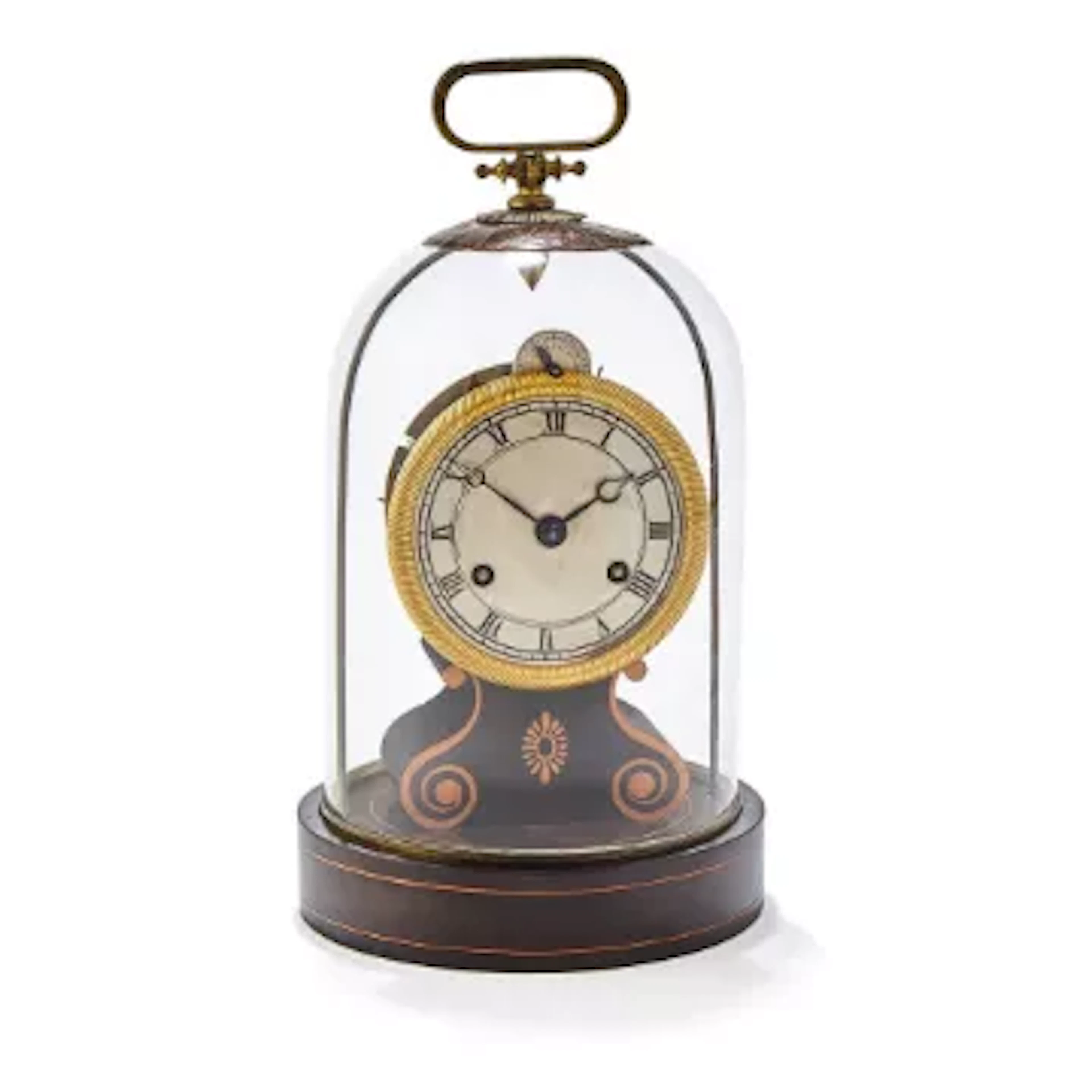 AN INTERESTING FRENCH LOUIS PHILIPPE PORTABLE MANTEL CLOCK WITH TWO-PLANE