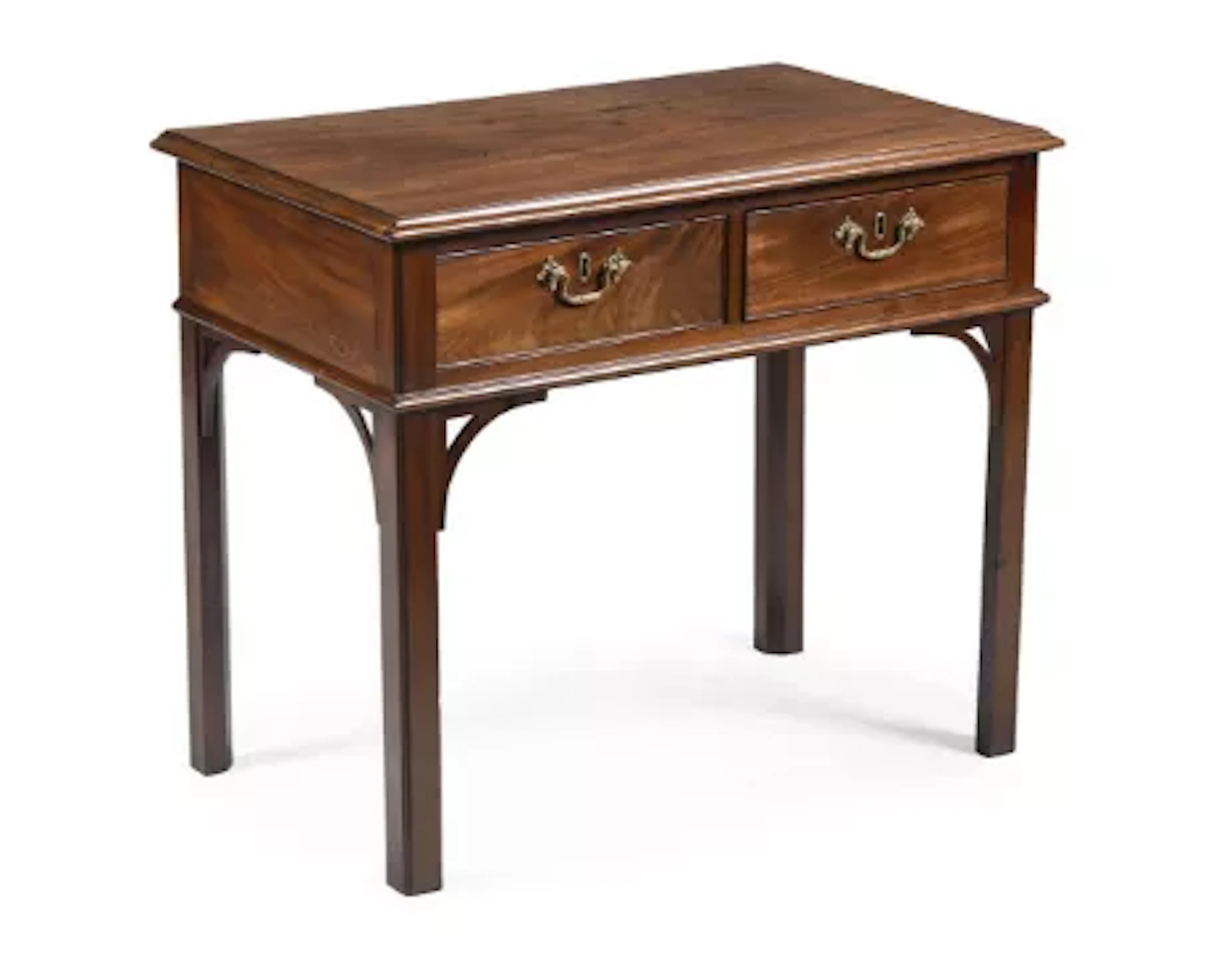 A GEORGE III MAHOGANY SIDE TABLE, IN THE MANNER OF THOMAS CHIPPENDALE