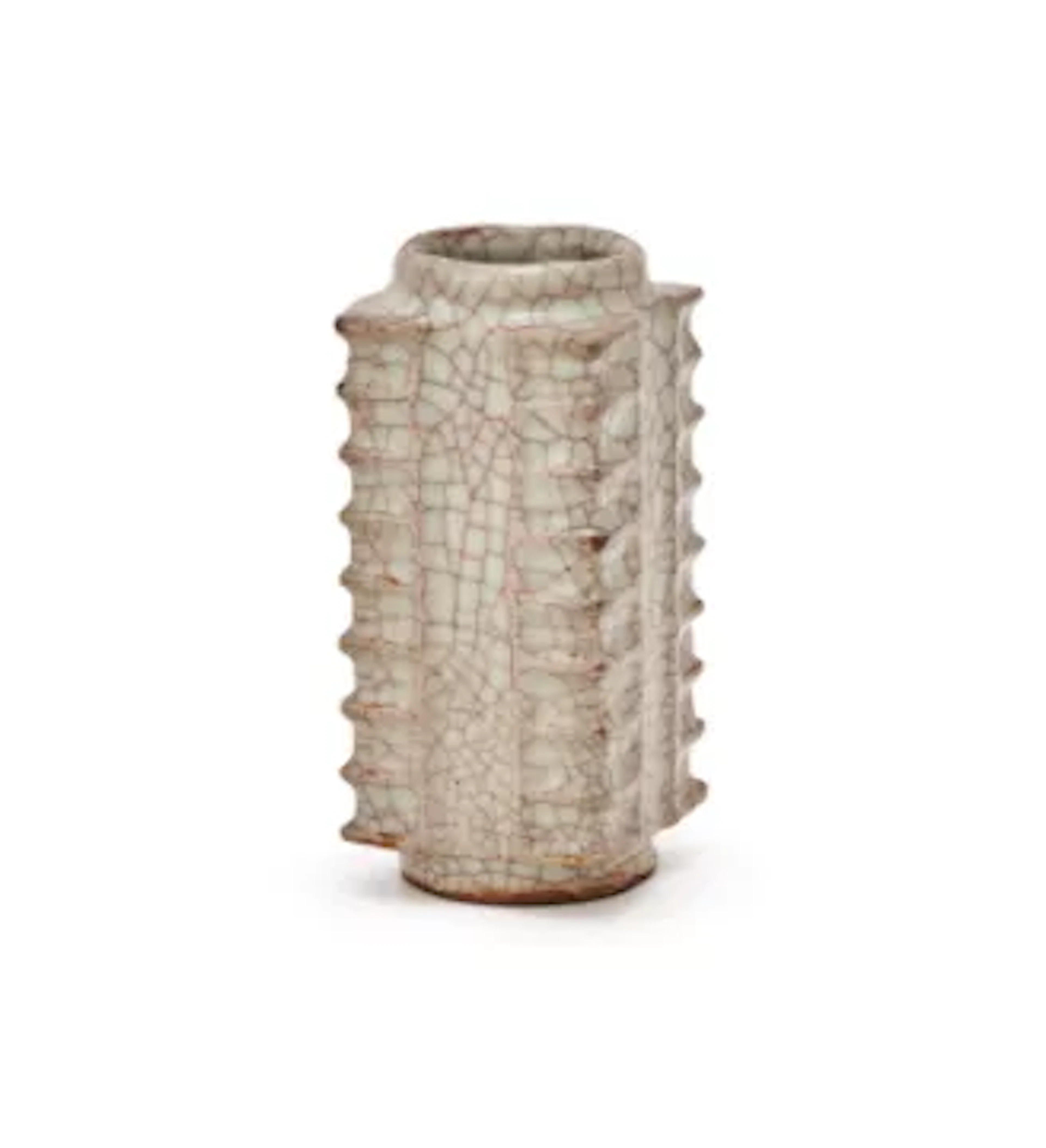 A Chinese crackle glazed cong vase