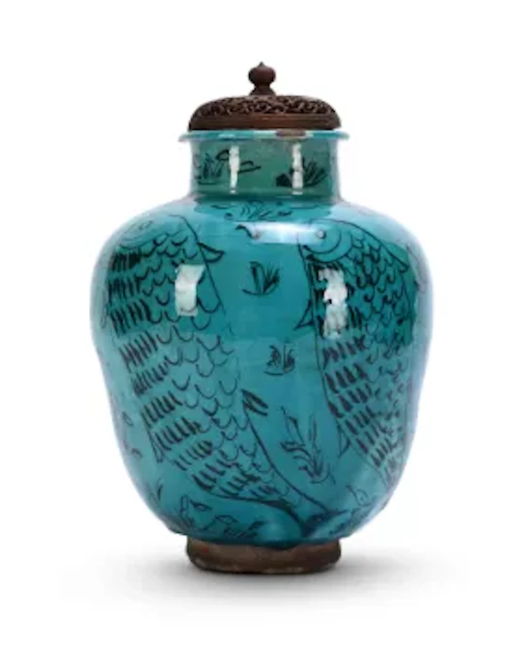 A Qajar pottery vase, 19th century