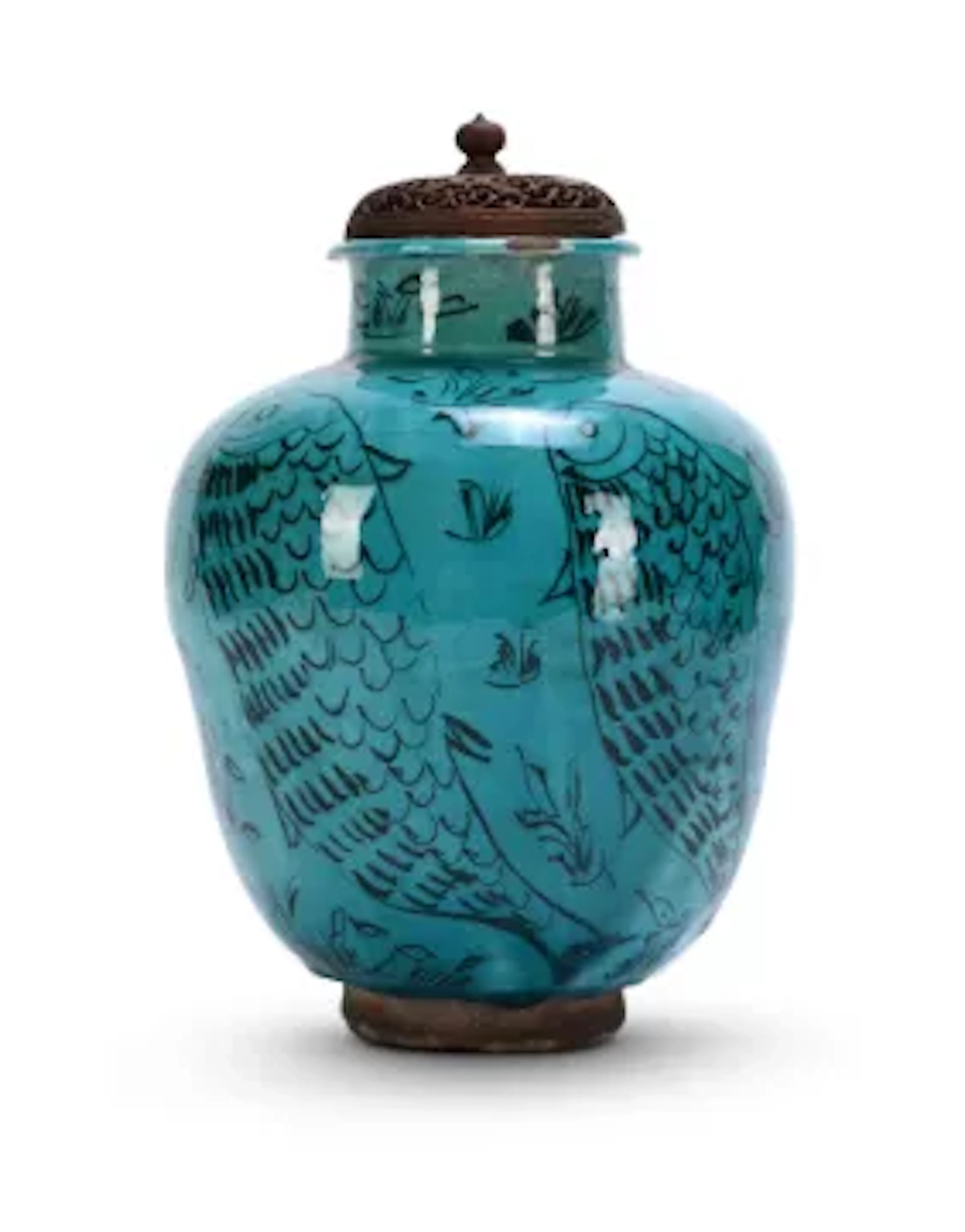 A Qajar pottery vase, 19th century