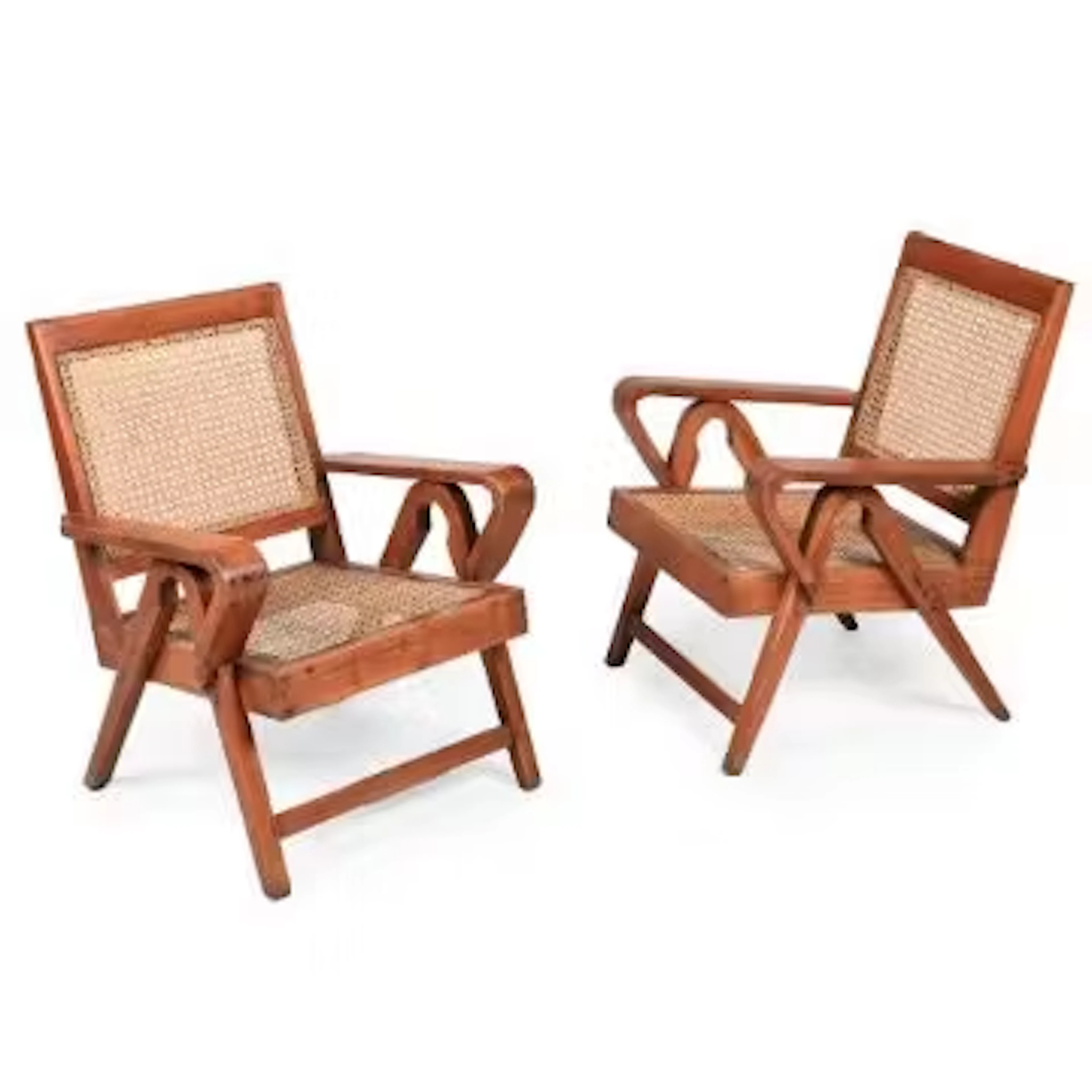 PIERRE JEANNERET (SWISS, 1896-1967), PAIR OF 'CHANDIGARH' LOUNGE CHAIRS;