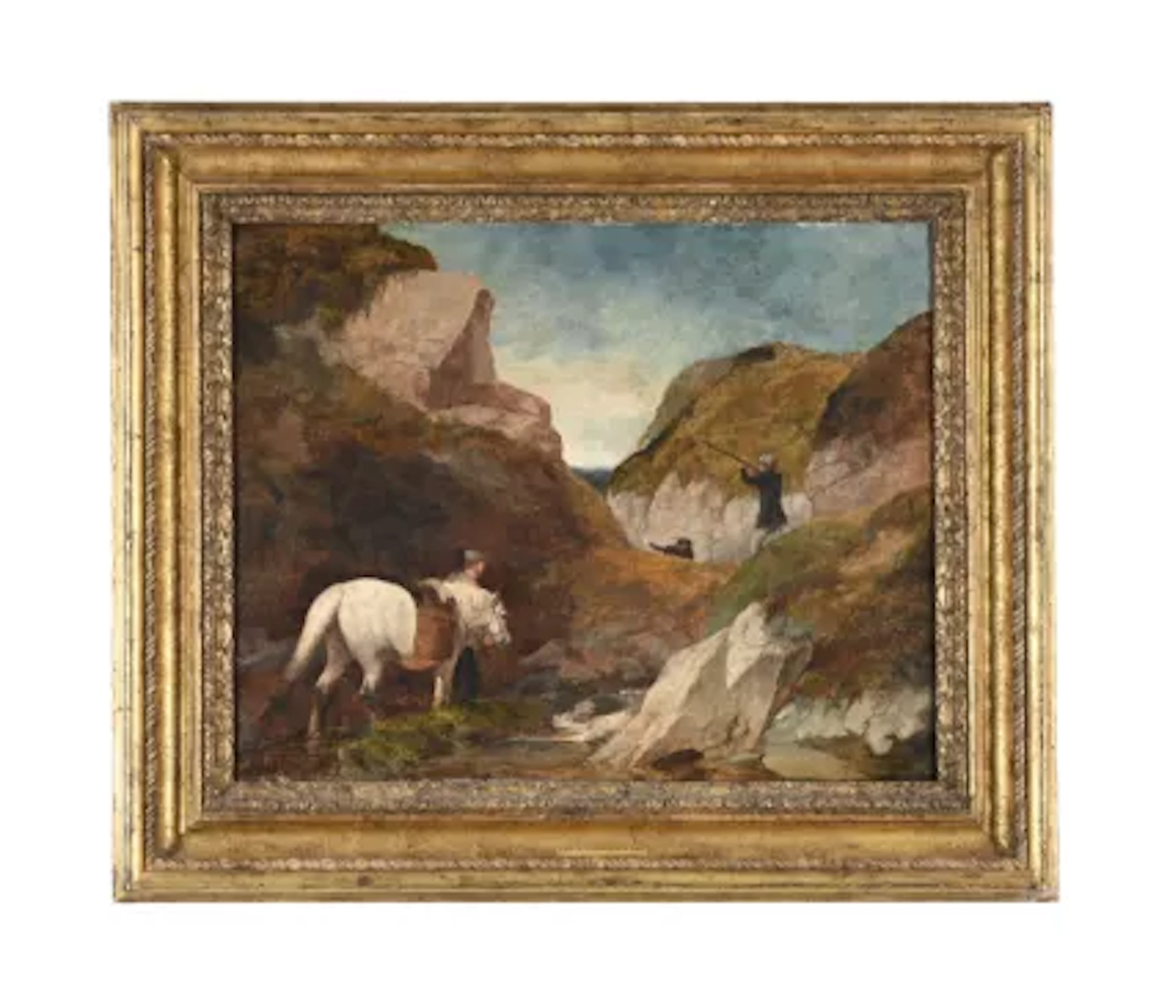 ABRAHAM COOPER (BRITISH 1787-1868), SHOOTING IN A ROCKY LANDSCAPE