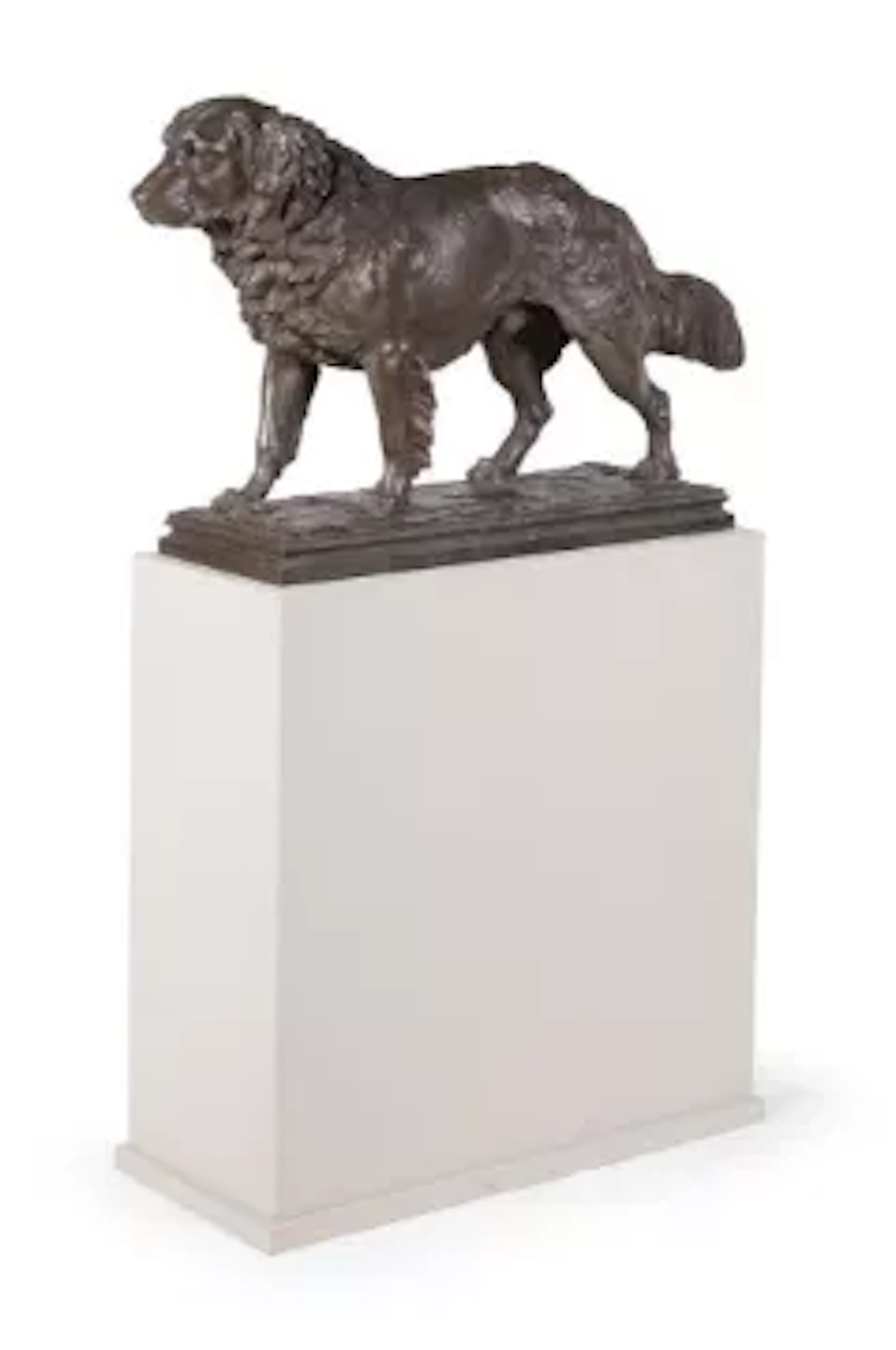 MORITZ GEISS (1805-1875), A LARGE BRONZED ZINC MODEL OF A NEWFOUNDLAND