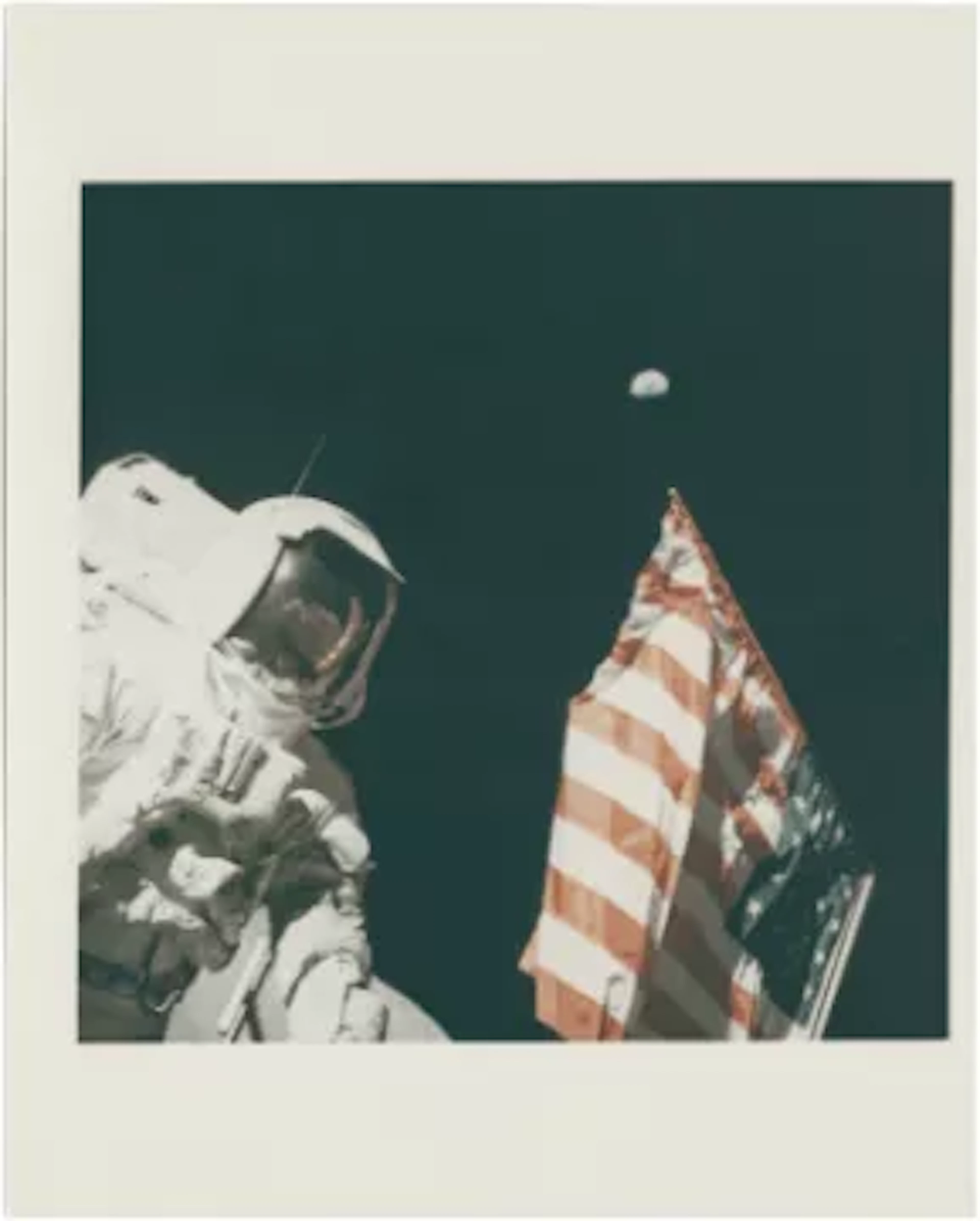 [Apollo 17] HARRISON SCHMITT, EARTH, AND THE U.S. FLAG
