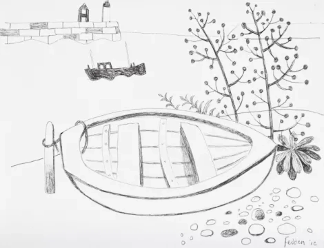 λ MARY FEDDEN (BRITISH 1915-2012), MOORED BOAT