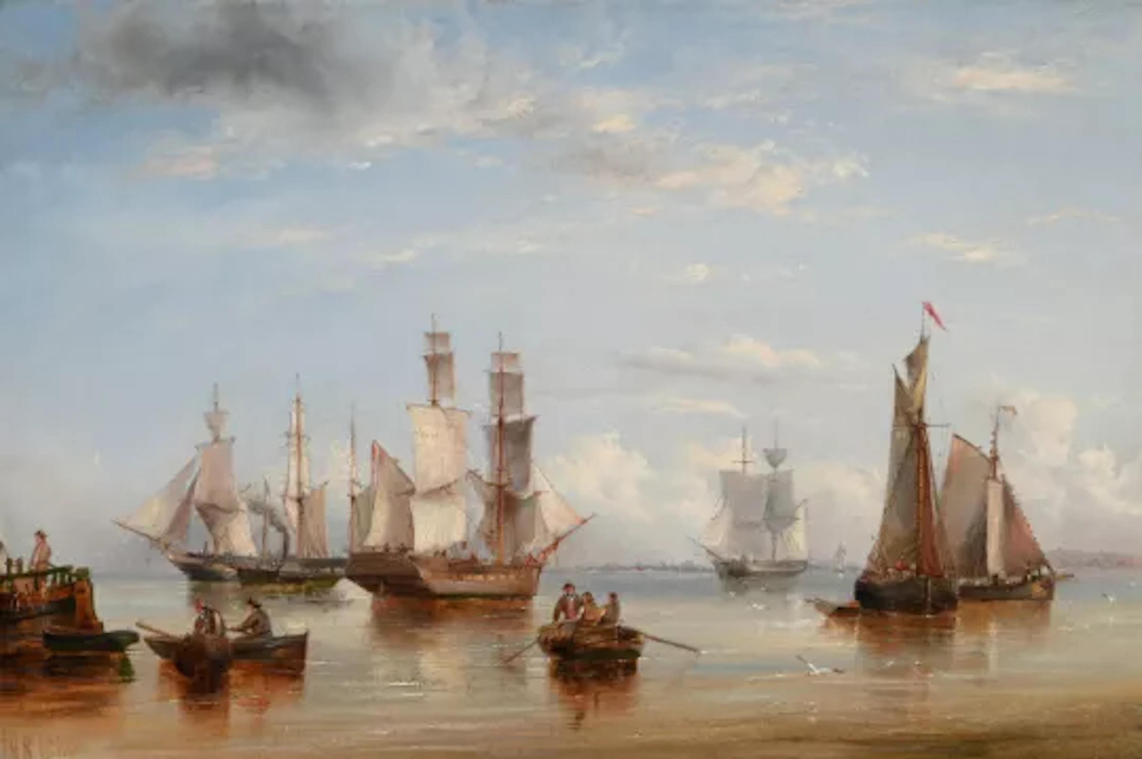 HENRY REDMORE (BRITISH 1820-1887), SHIPPING VESSELS OFF THE COAST