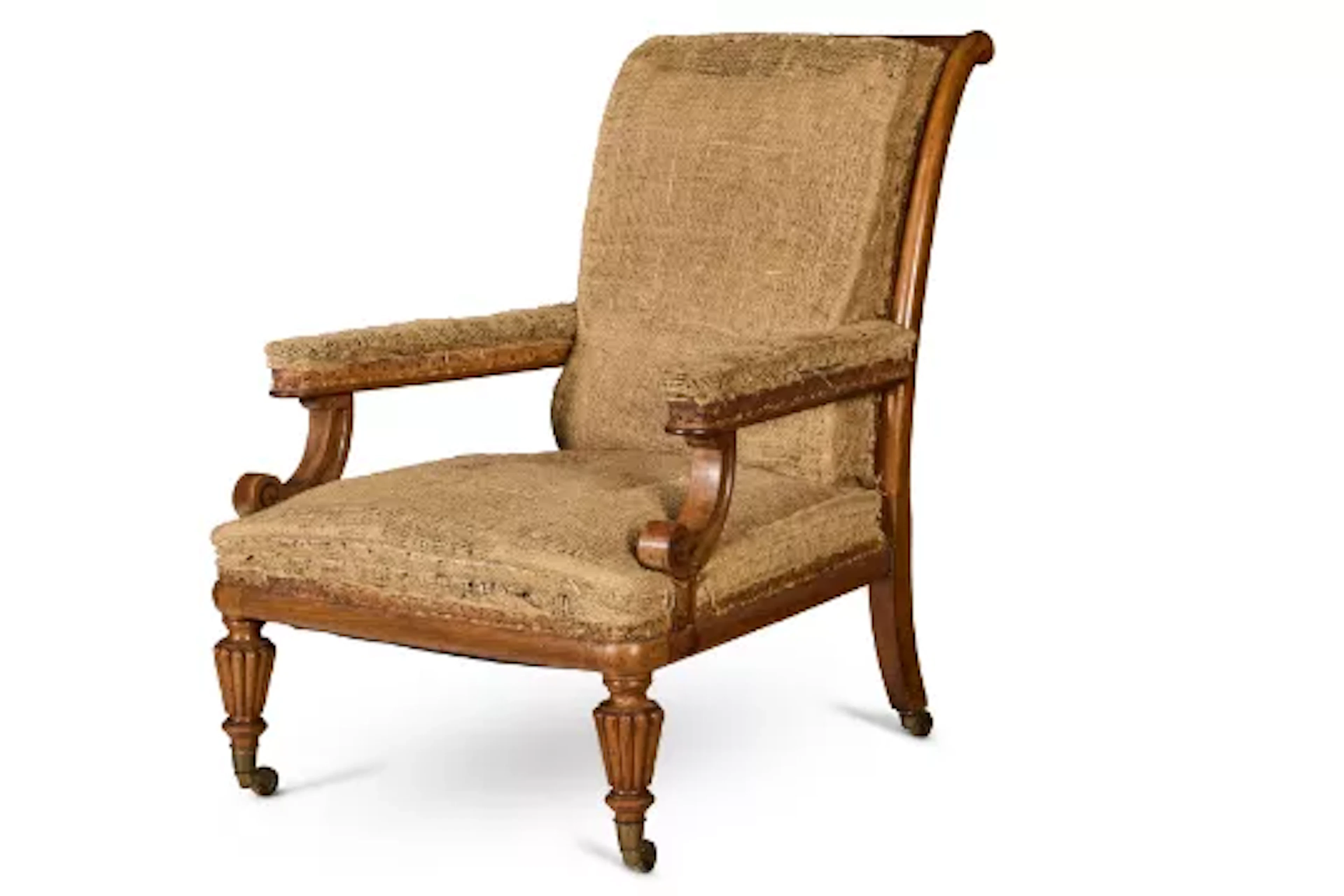 A WILLIAM IV WALNUT ARMCHAIR, CIRCA 1830