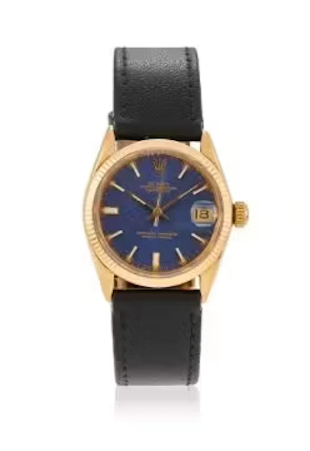 ROLEX, OYSTER PERPETUAL DATEJUST, REF. 6627, AN 18 CARAT GOLD MID-SIZE