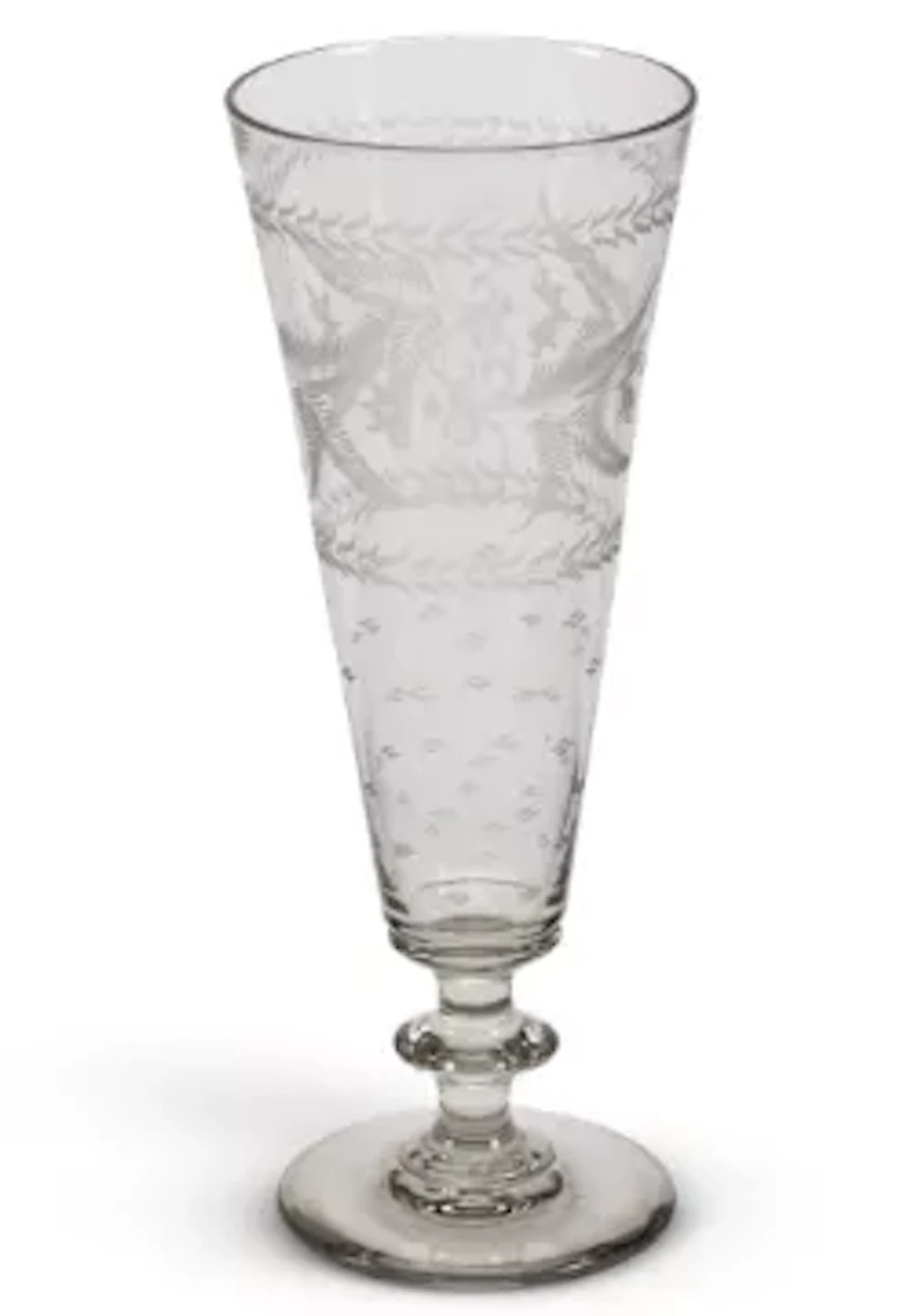 AN ETCHED GLASS VASE, FRENCH, LATE 19TH CENTURY