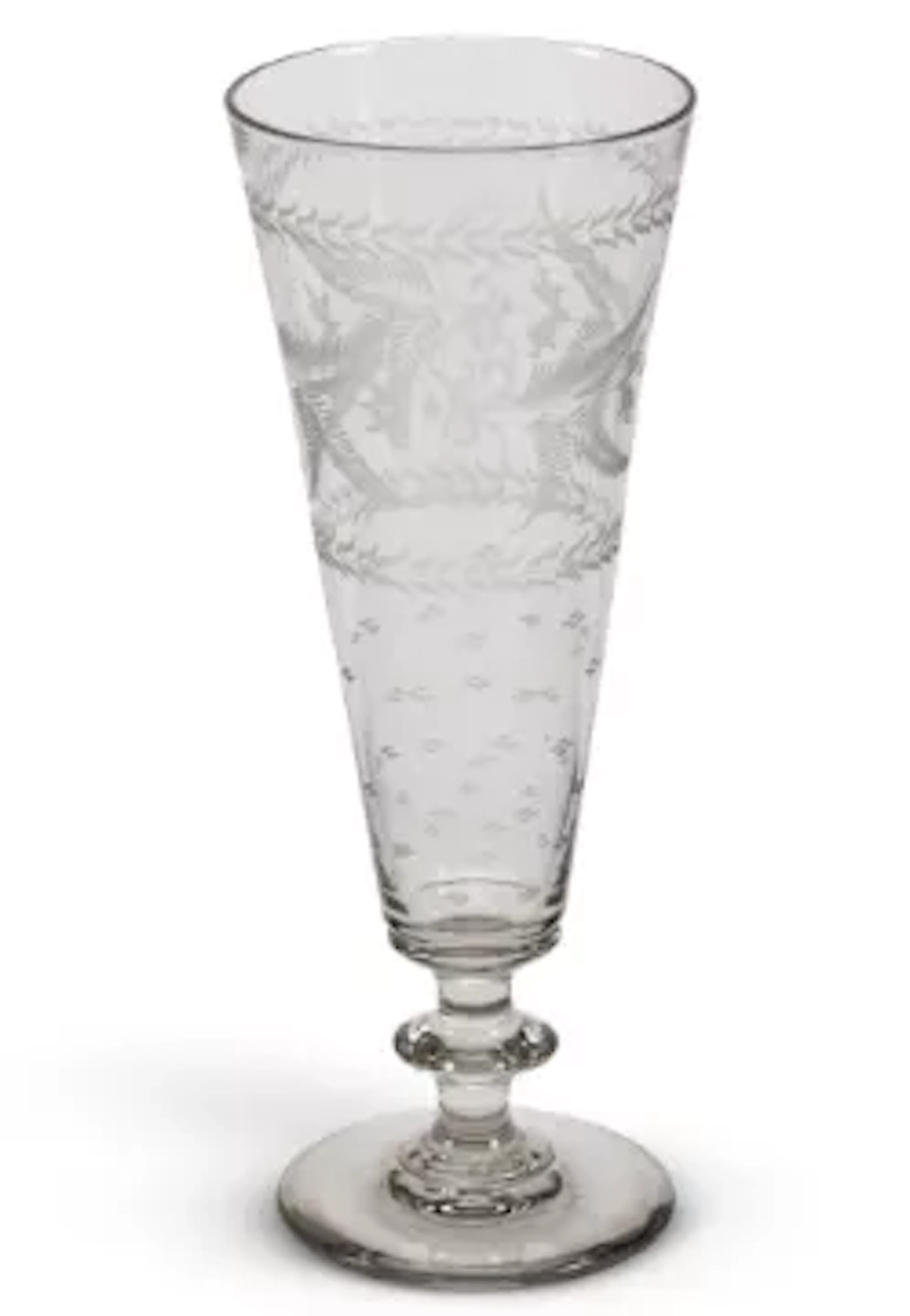 AN ETCHED GLASS VASE, FRENCH, LATE 19TH CENTURY