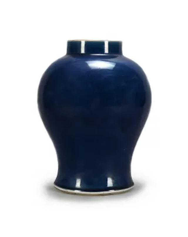 A Chinese blue glazed vase, 18th century