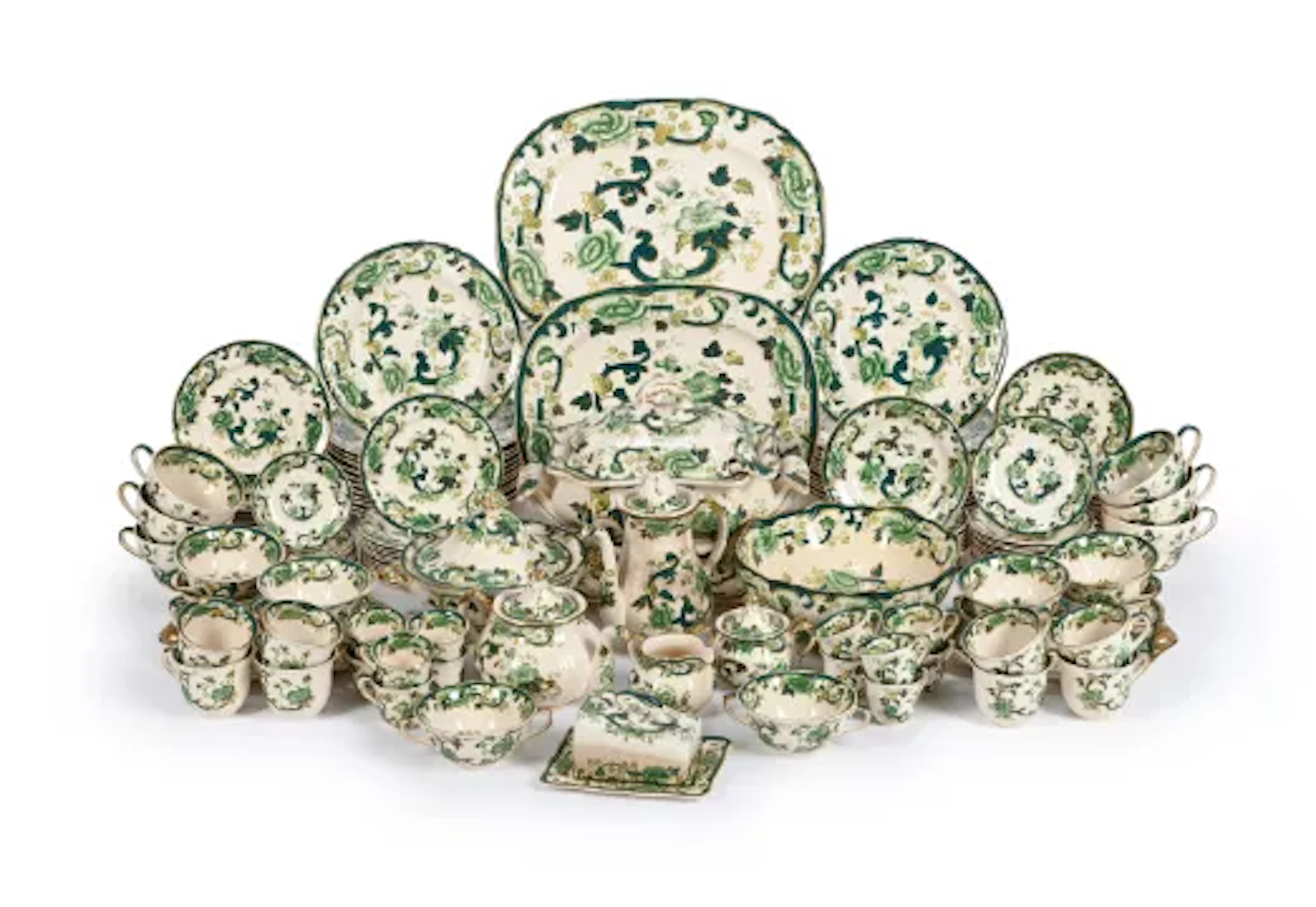 ASHWORTH'S BROS, GREEN CHARTREUSE, A MASON'S IRONSTONE PART DINNER