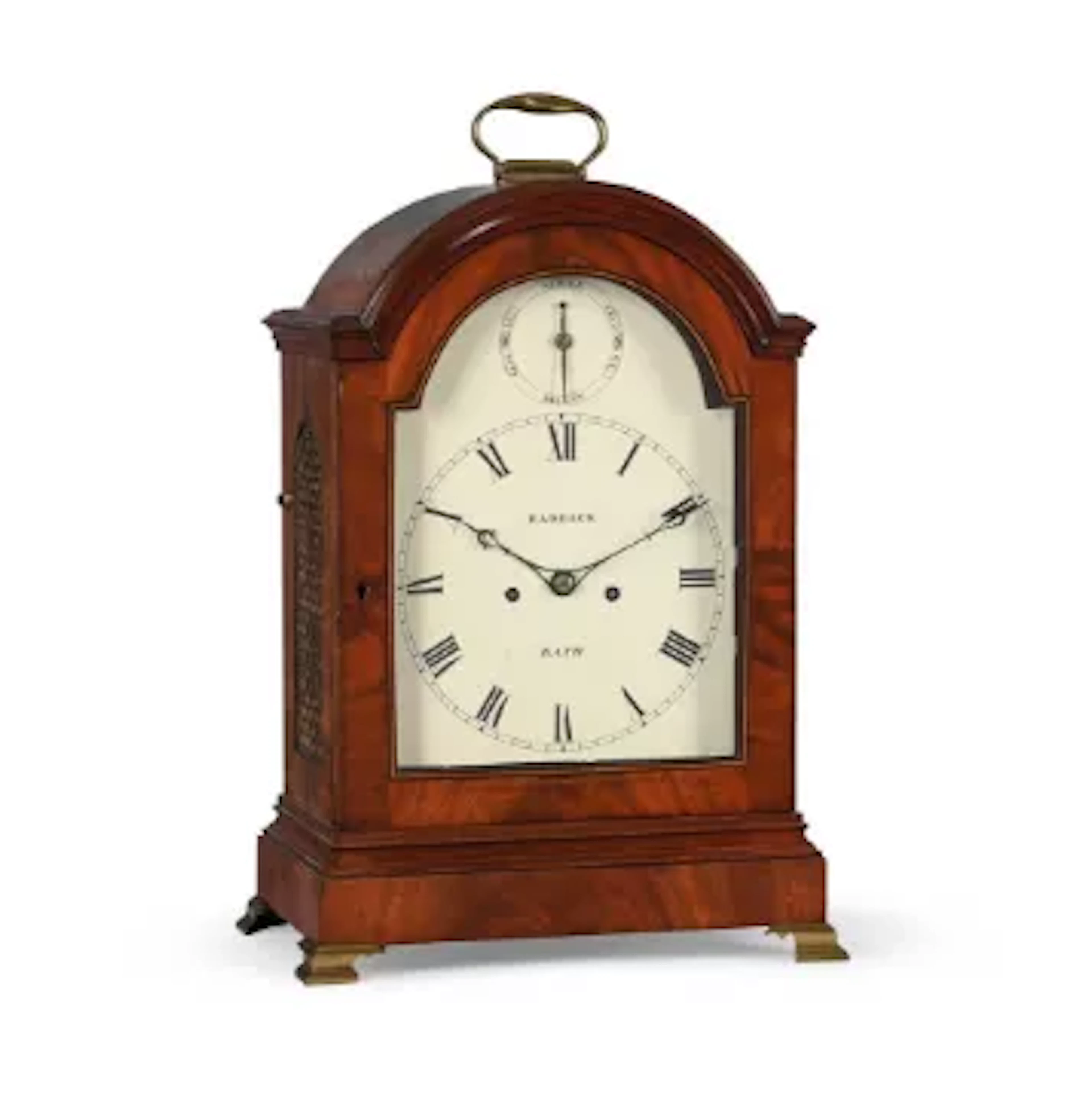 Y A GEORGE III/REGENCY MAHOGANY BRACKET CLOCK