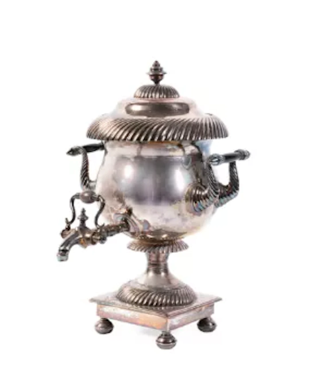 AN OLD SHEFFIELD PLATE SAMOVAR, UNMARKED