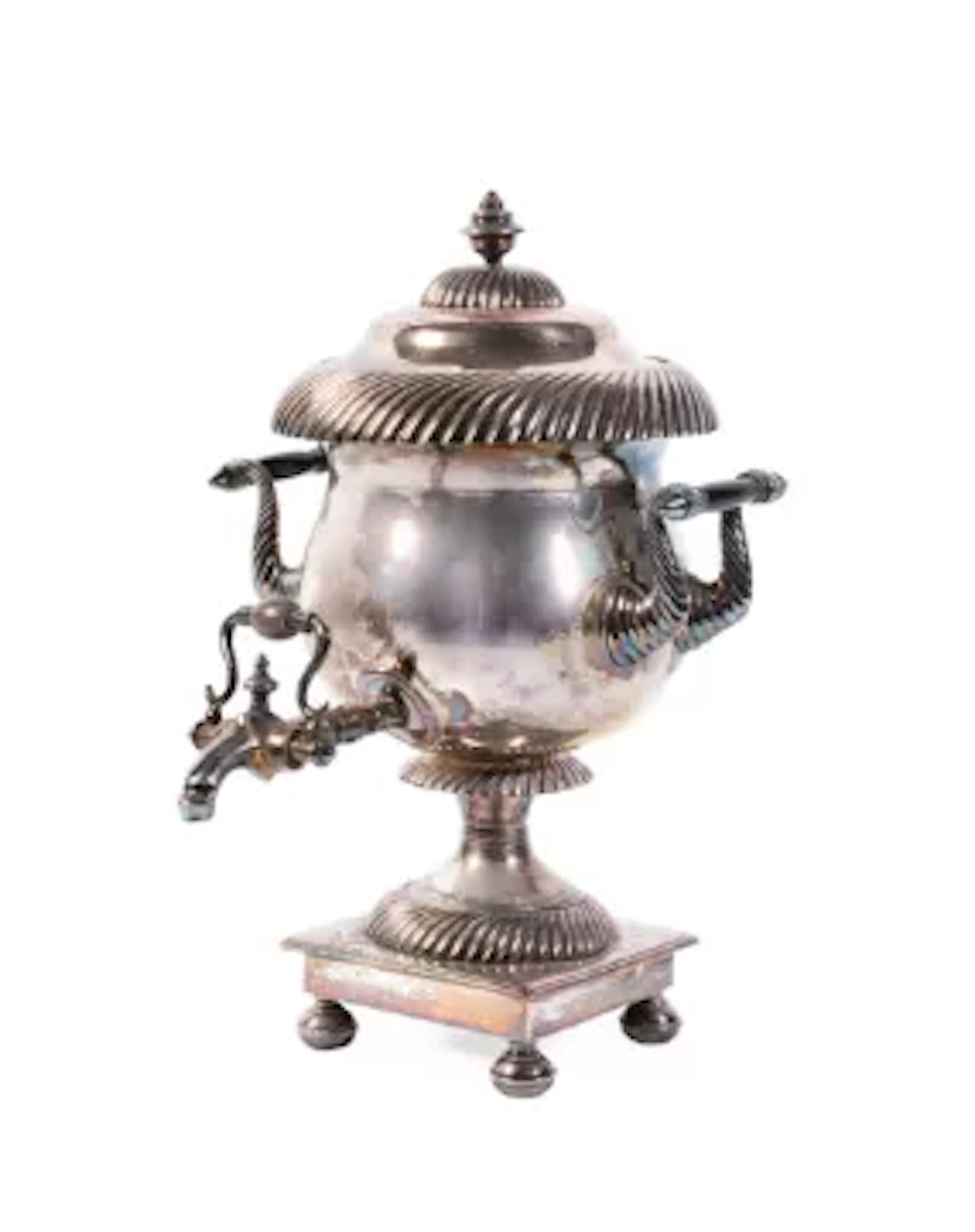 AN OLD SHEFFIELD PLATE SAMOVAR, UNMARKED