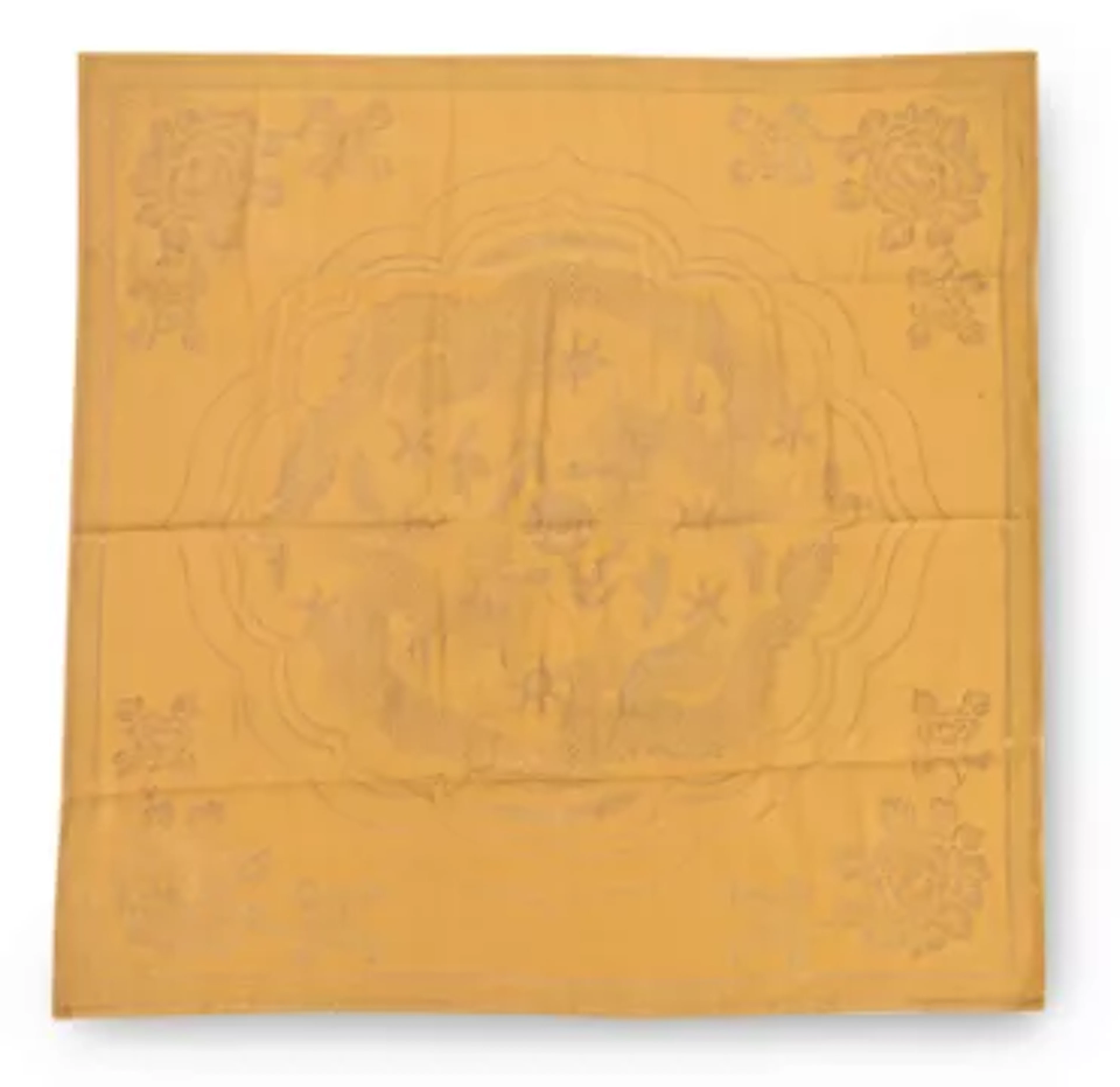 A Chinese yellow library book cover, Late Qing dynasty, 19th century