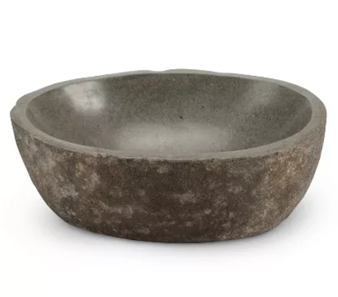 A CARVED STONE BOWL, 20TH CENTURY