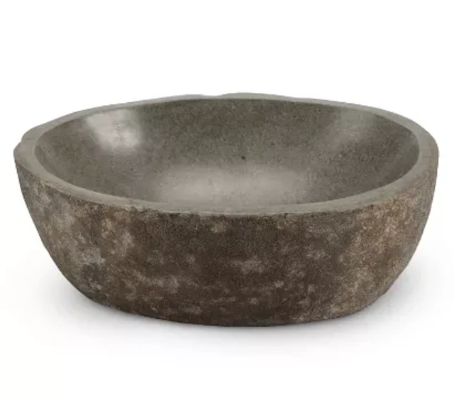 A CARVED STONE BOWL, 20TH CENTURY