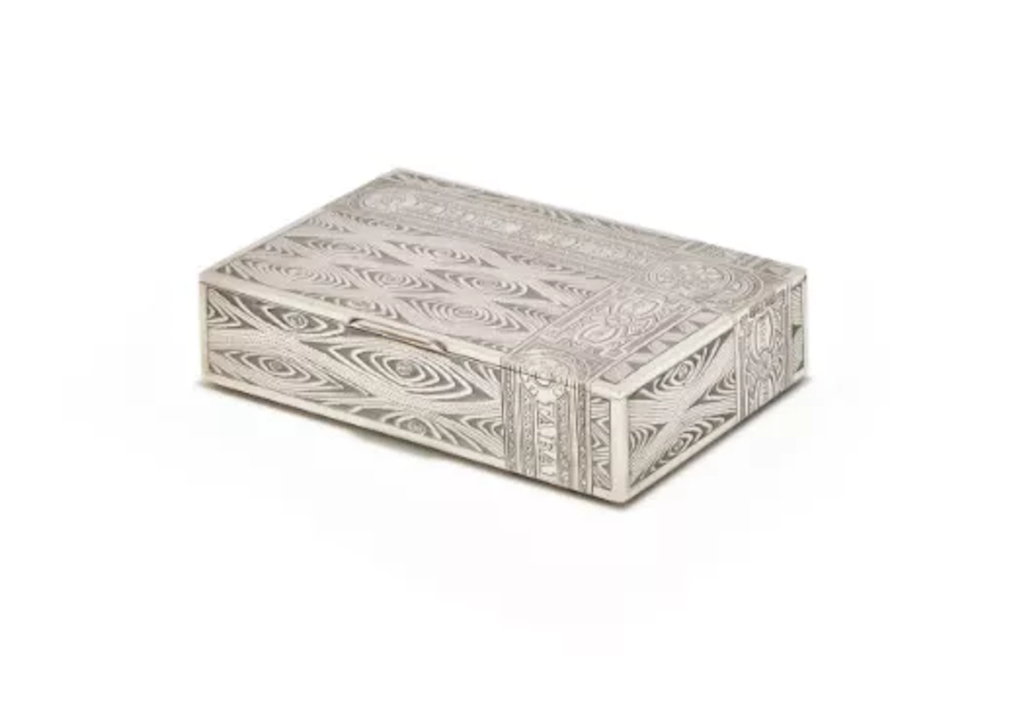 A RUSSIAN SILVER TROMPE L'OEIL CIGAR BOX, ANTIP KUZMICHEV, MOSCOW