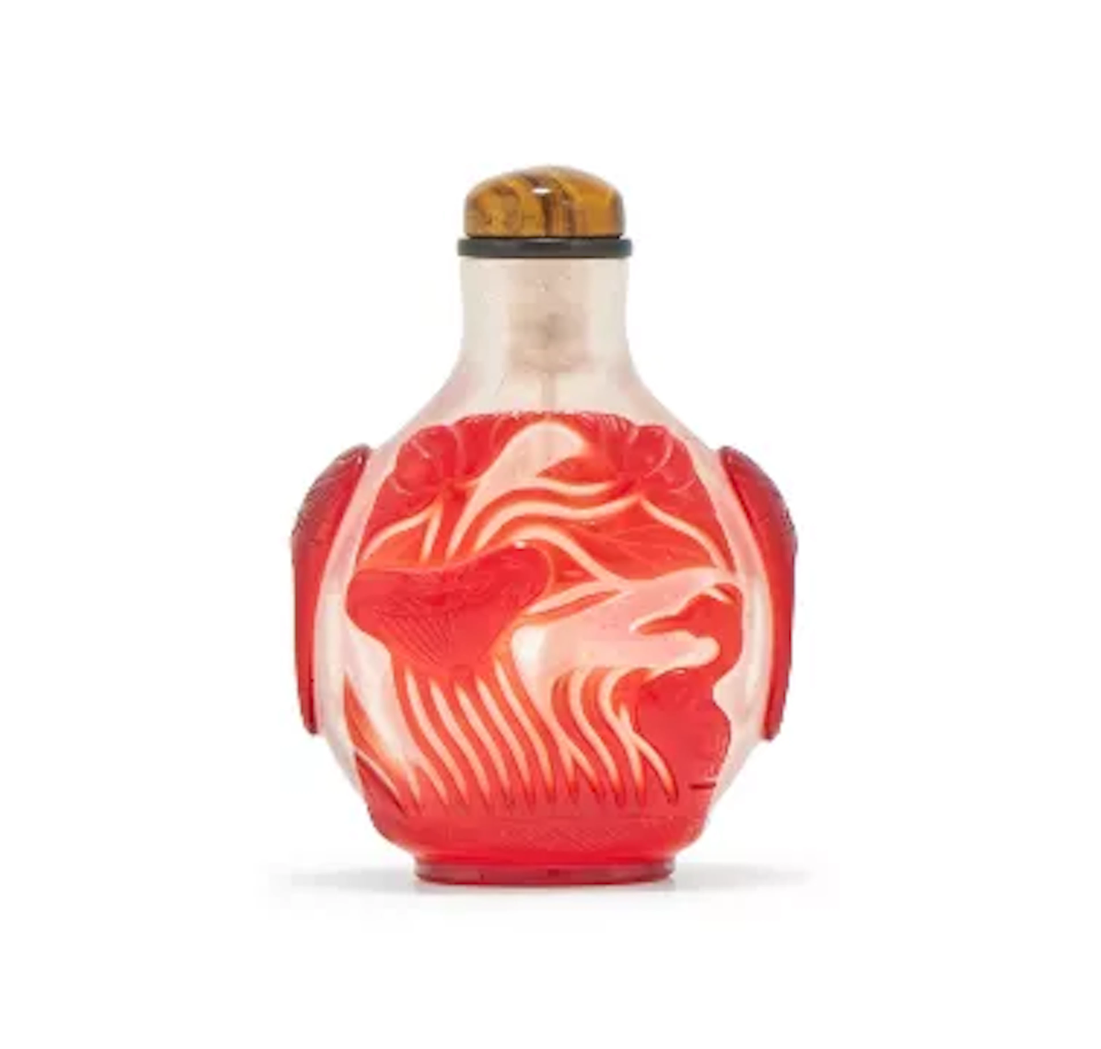 A Chinese red overlay glass snuff bottle, 19th century