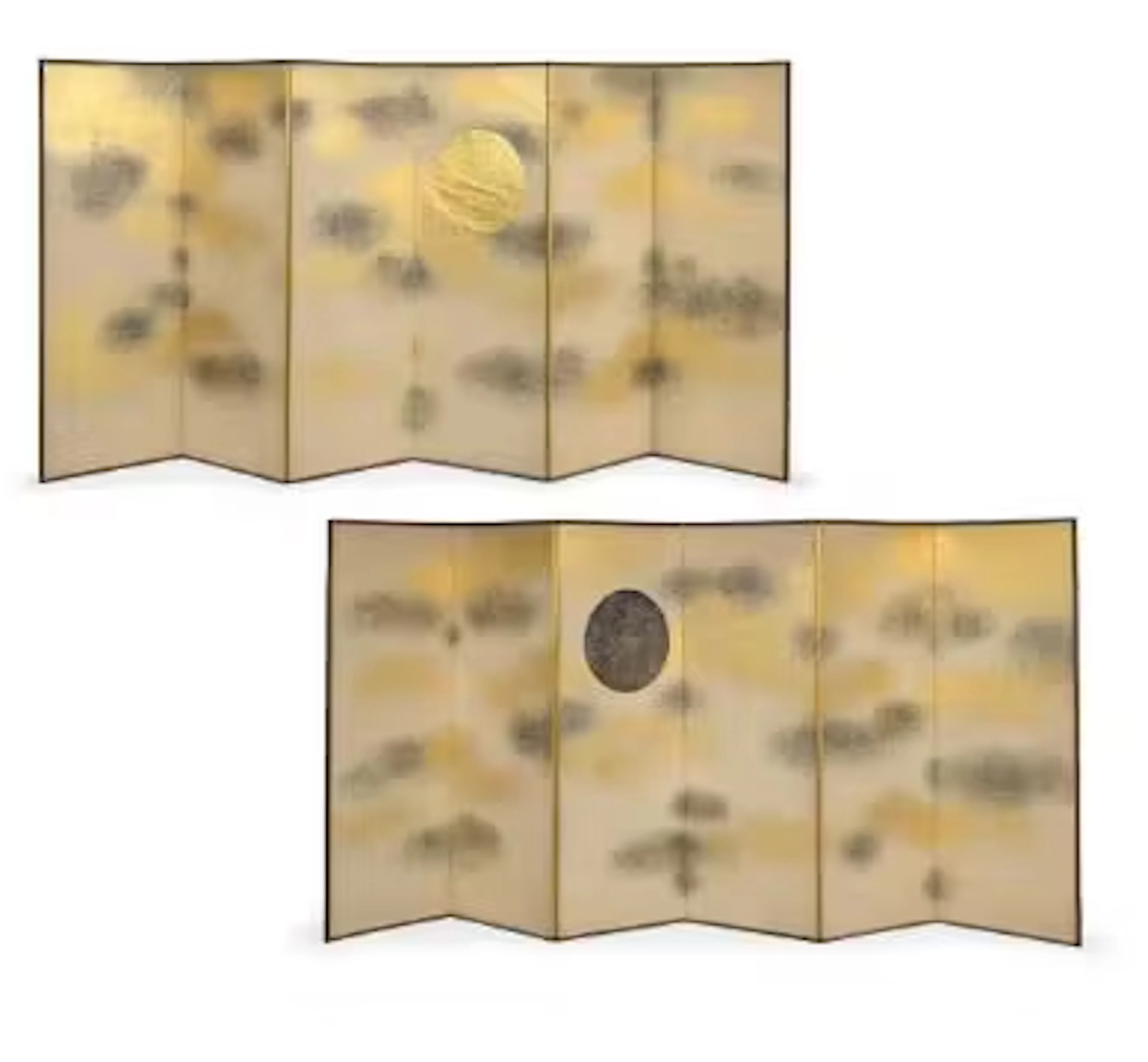 A large and attractive pair of Japanese six-fold Byobu