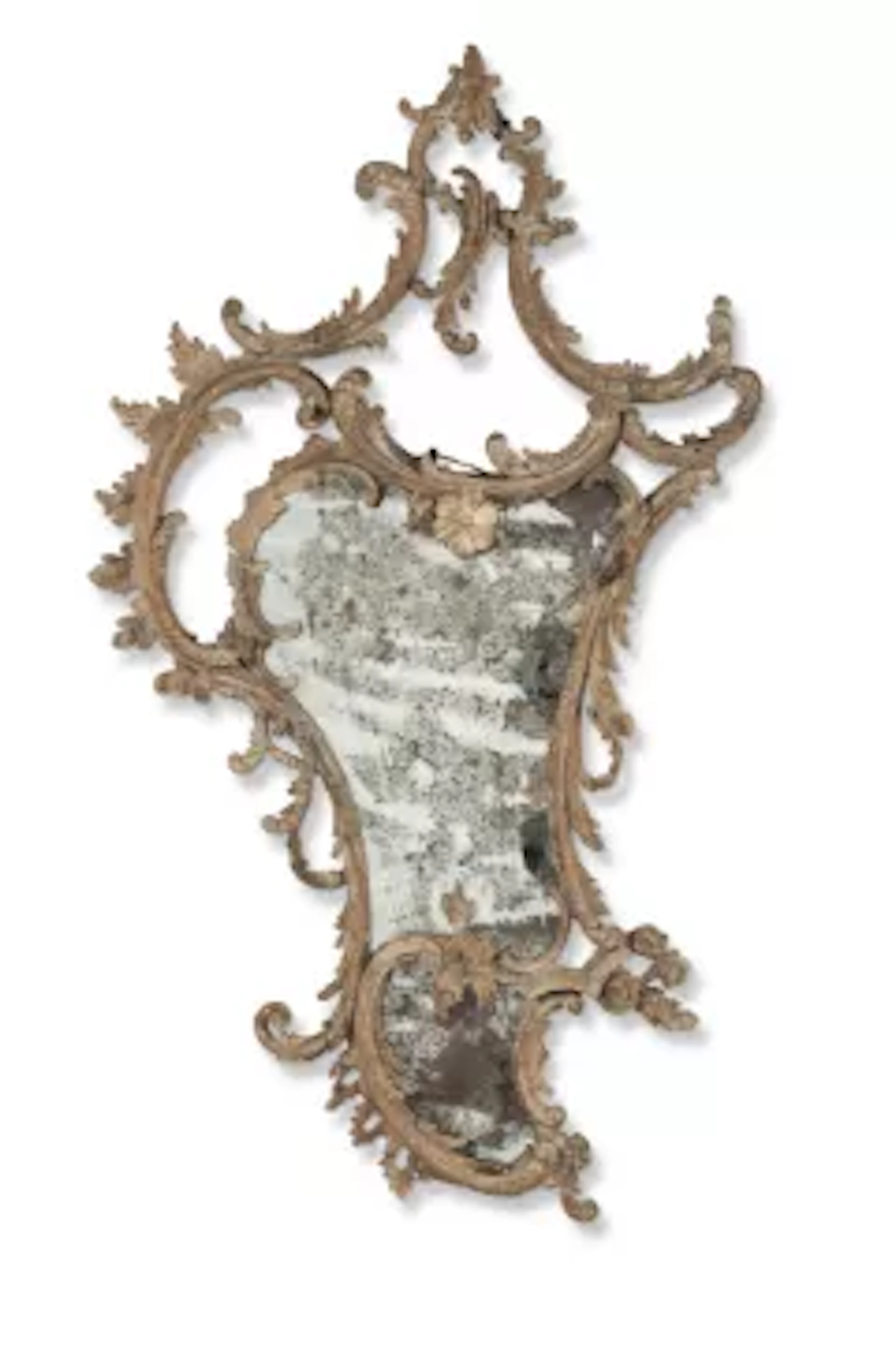 A GEORGE III PINE ASYMMETRICAL MIRROR, THIRD QUARTER 18TH CENTURY