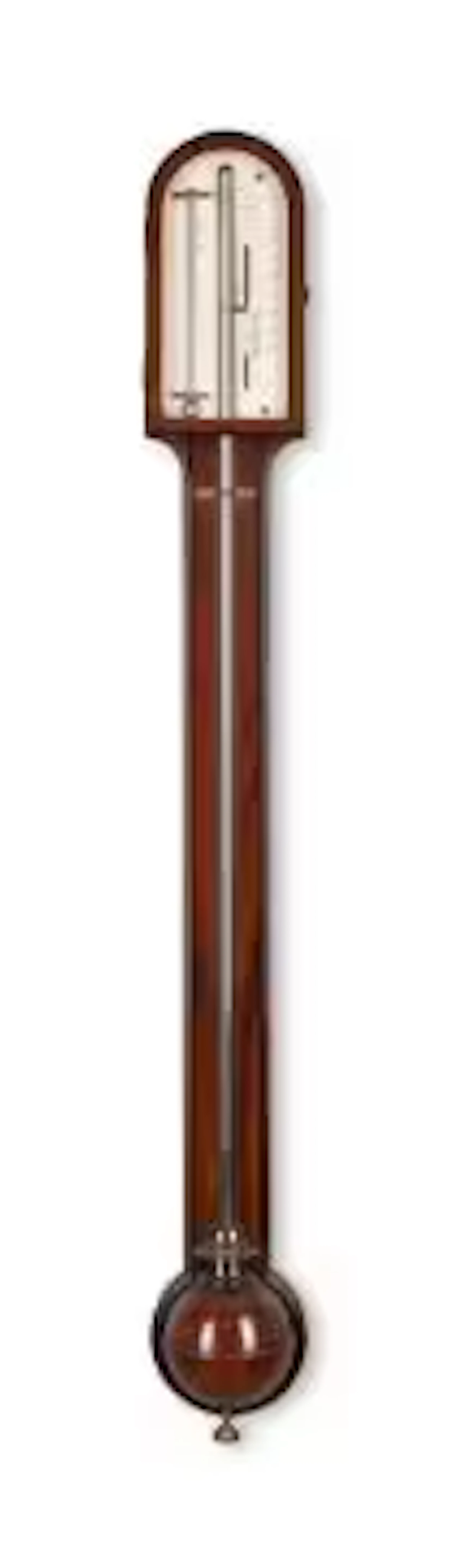 Y A GEORGE III MAHOGANY MERCURY STICK BAROMETER