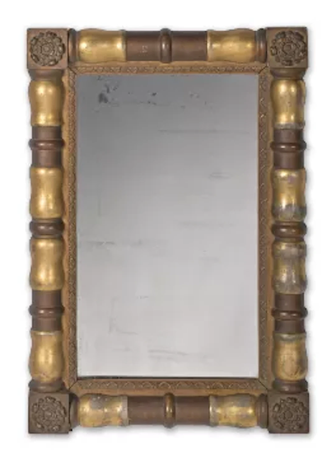 A PARCEL GILT OVERMANTEL MIRROR, REGENCY STYLE, 20TH CENTURY
