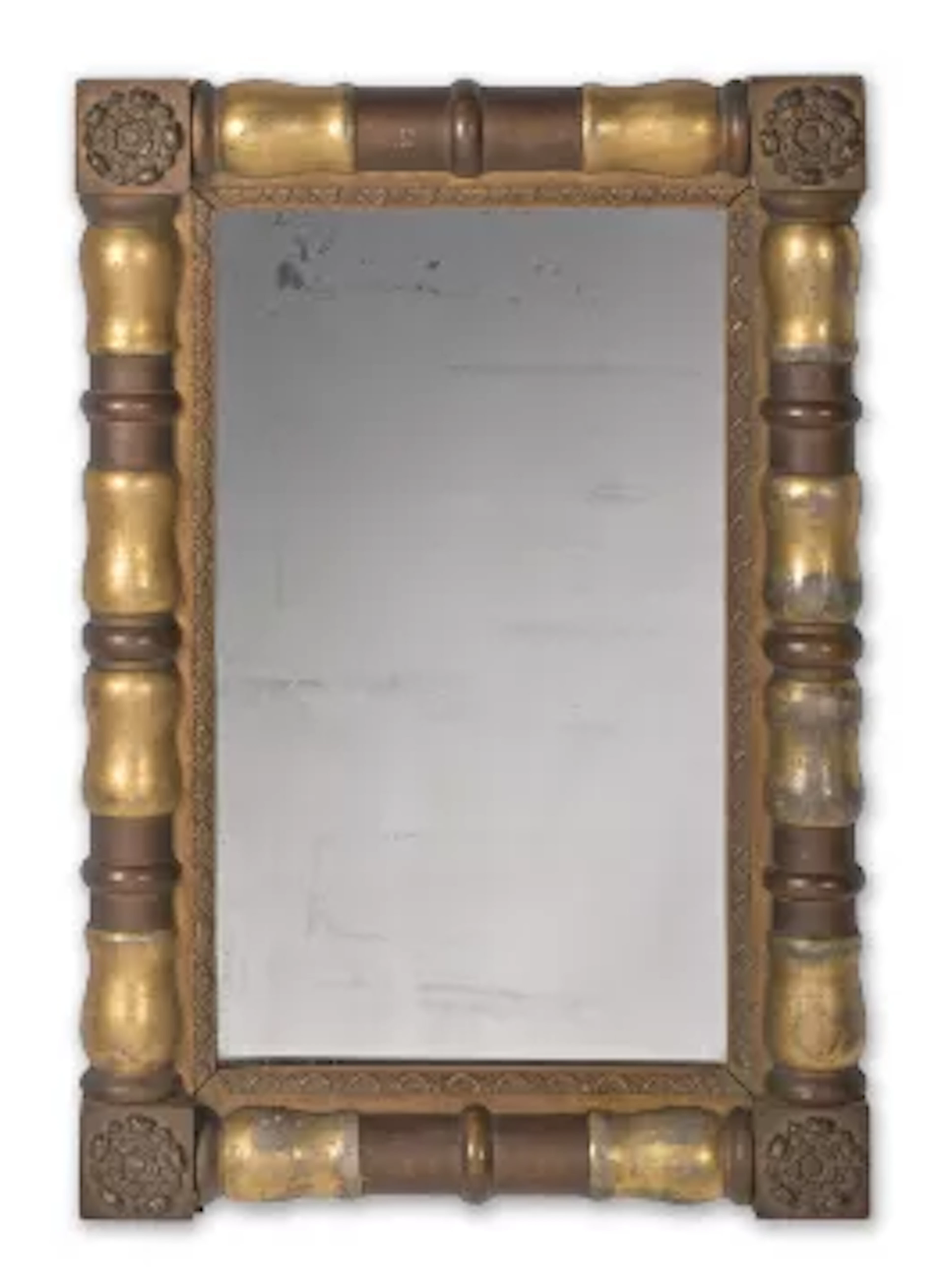 A PARCEL GILT OVERMANTEL MIRROR, REGENCY STYLE, 20TH CENTURY