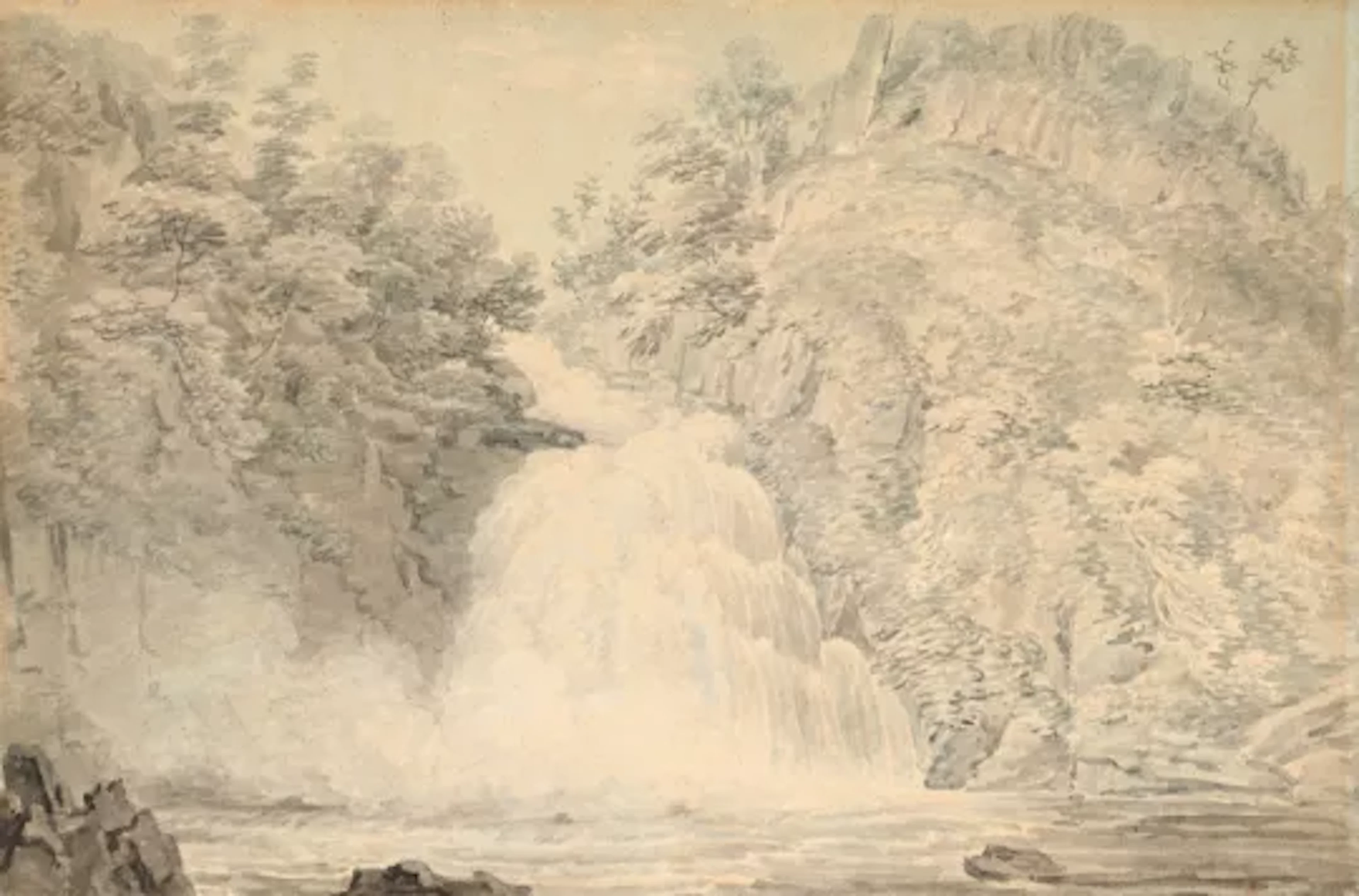 EDWARD DAYES (BRITISH 1763-1804), RHAEADR DU, GWYNEDD