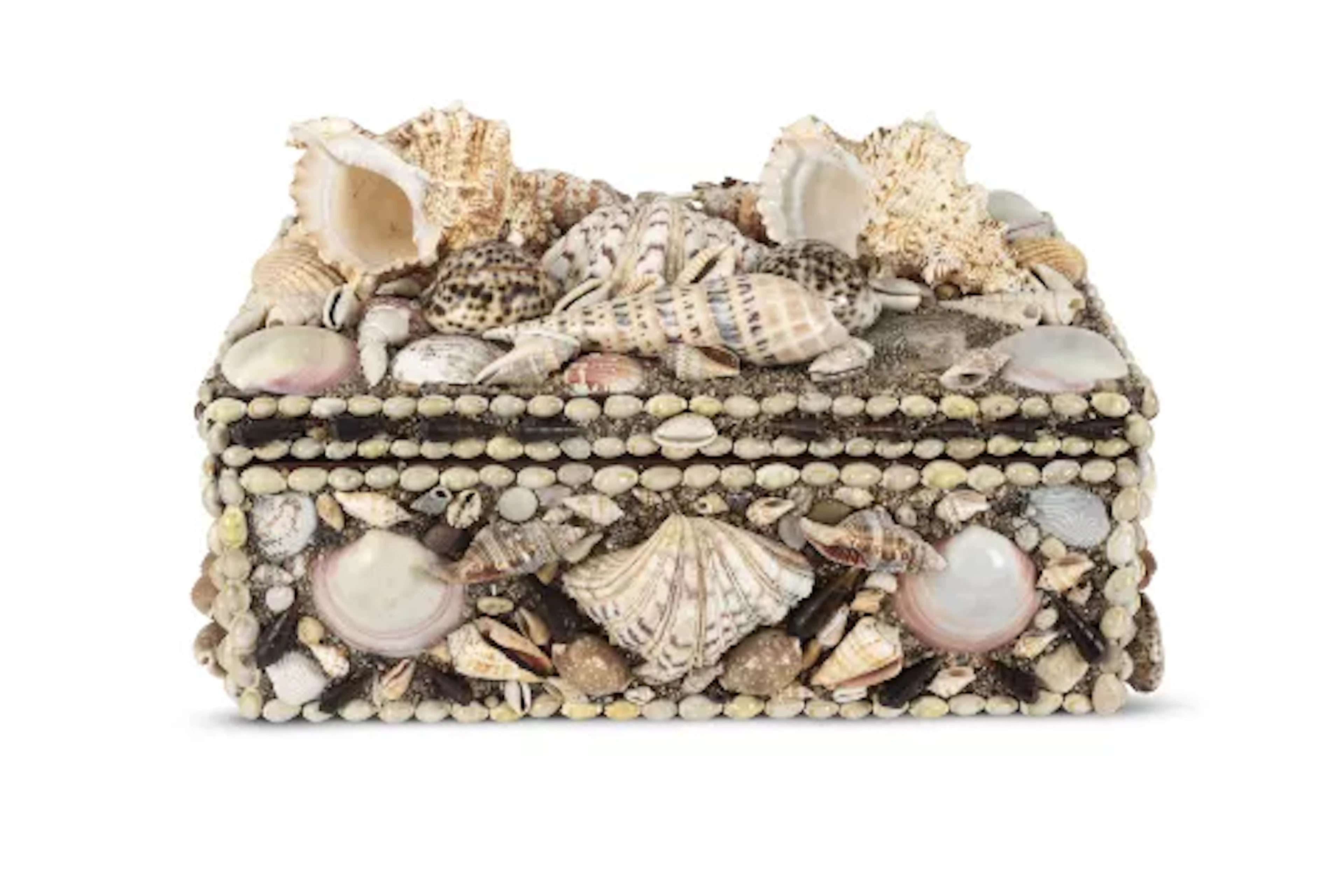 Y A SHELL ENCRUSTED BOX, MID 20TH CENTURY
