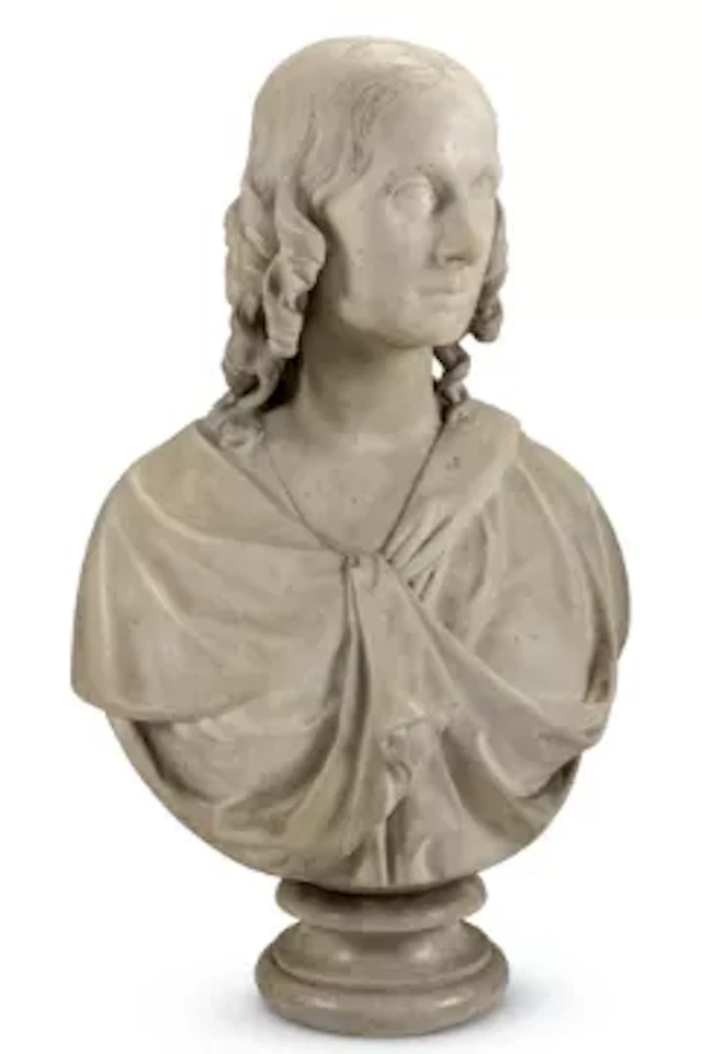 GEORGE MACCALLUM (SCOTTISH 1840–1868), A MARBLE BUST OF A WOMAN, DATED 1865