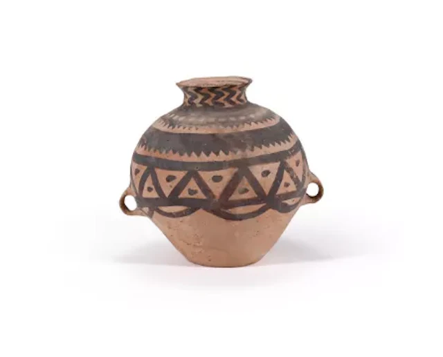A Chinese painted twin handled jar